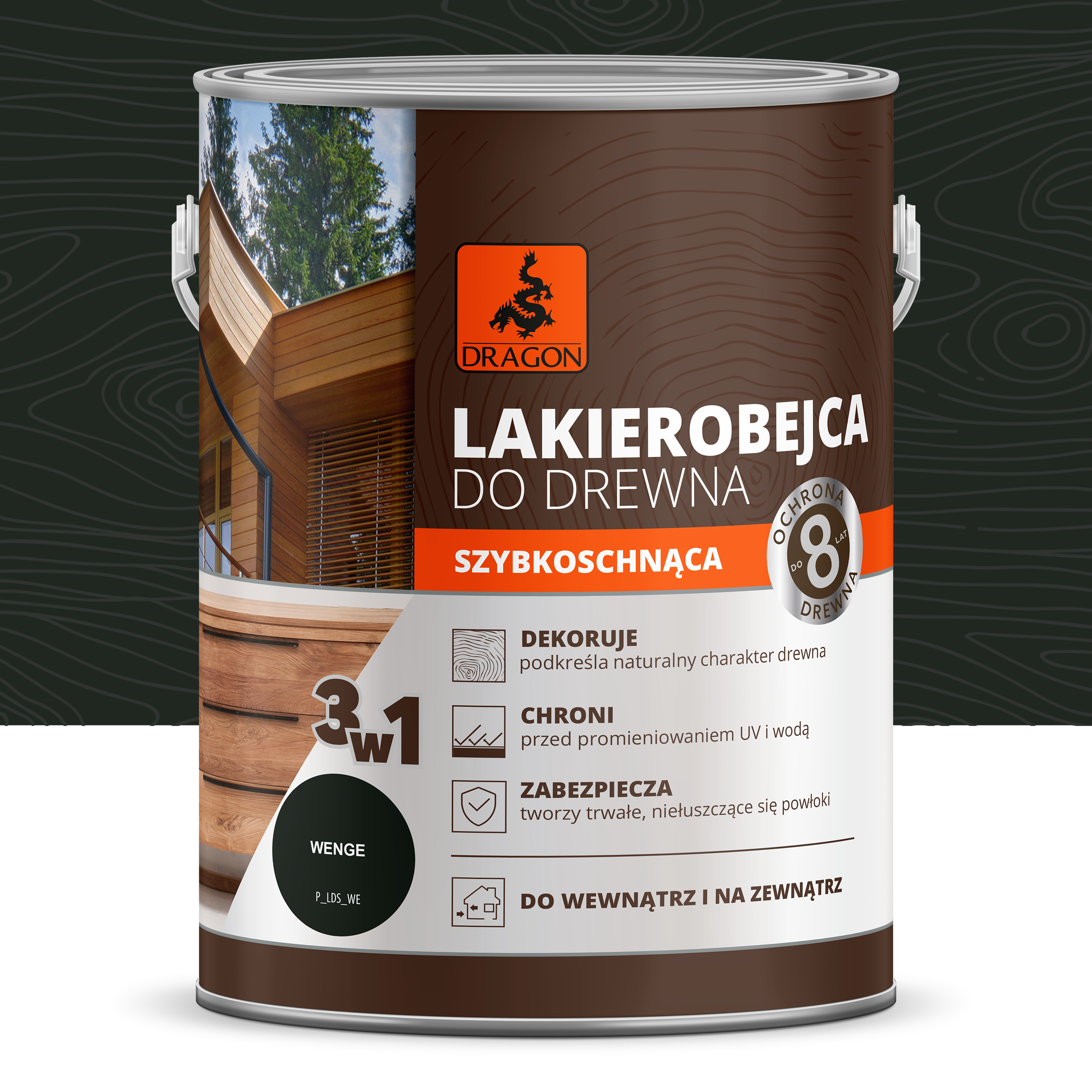 Lakierobejca Szybkoschnąca 2.5 l Wenge Dragon