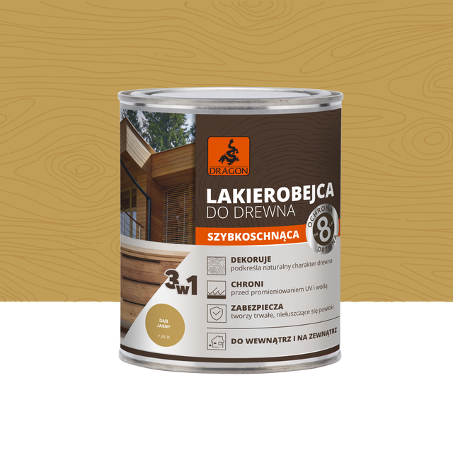 Lakierobejca Szybkoschnąca 0.7 l Dąb jasny Dragon