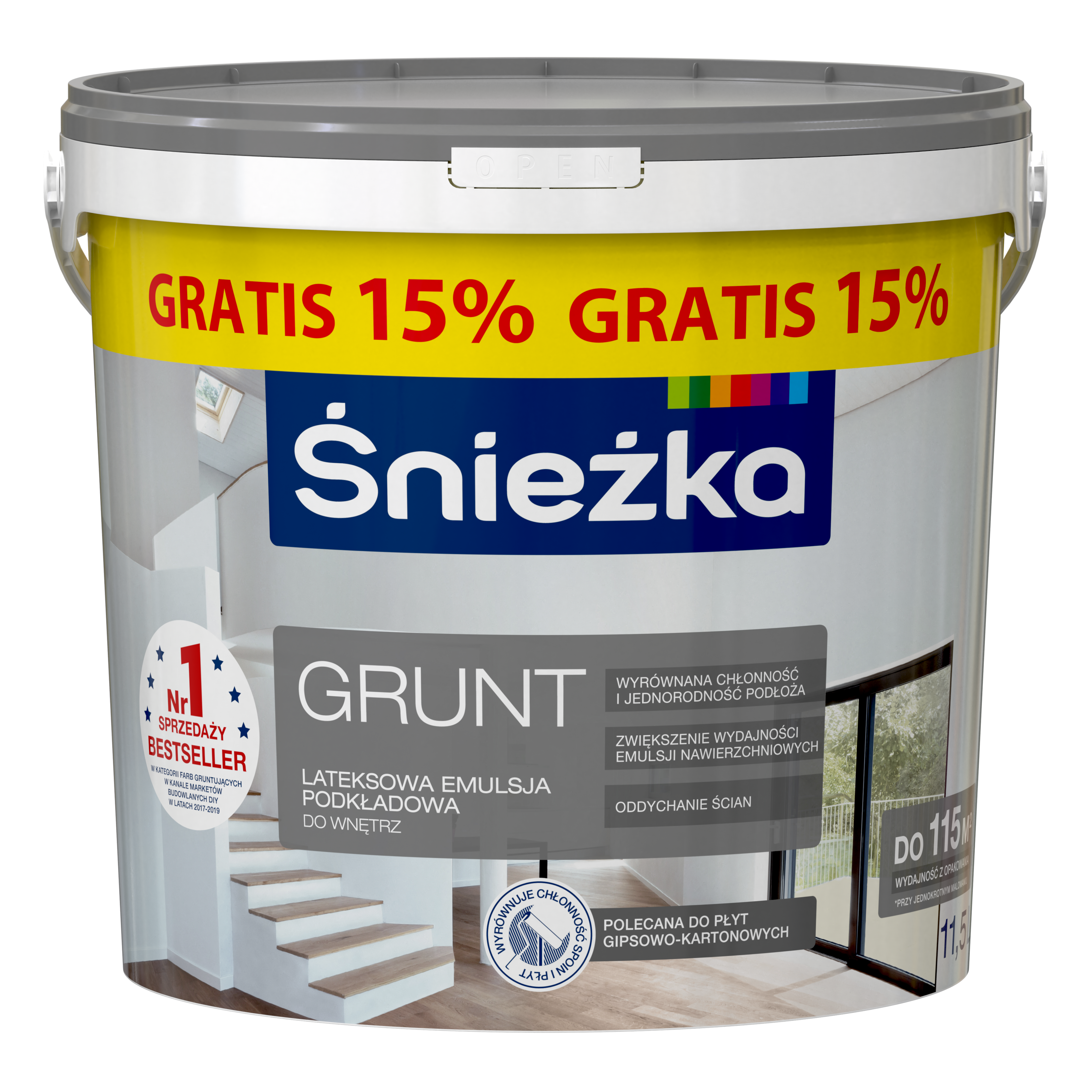 Farba podkładowa Grunt 11.5 l Biały Śnieżka
