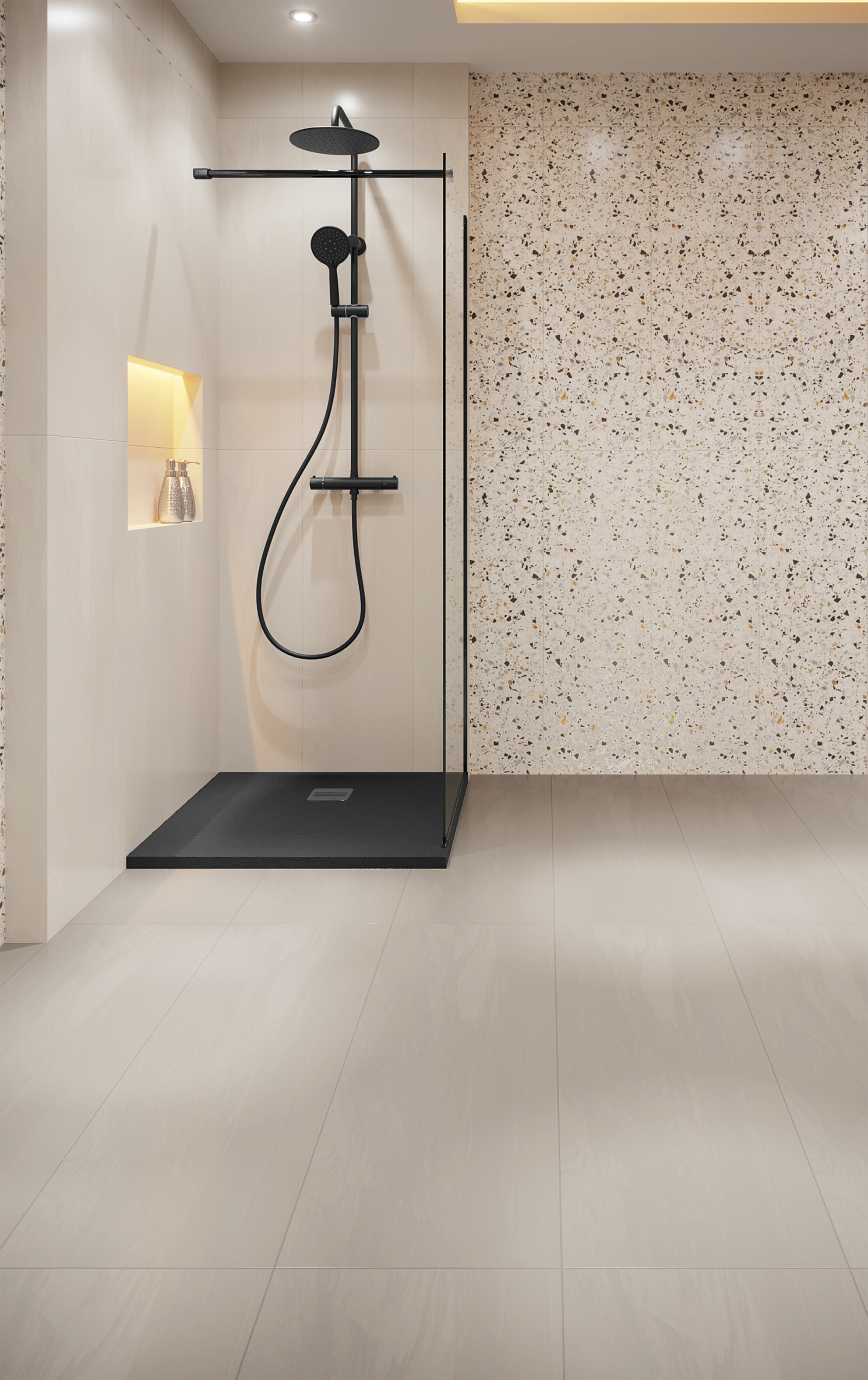 Kabina Walk-in Remix 80x200 transparentna profil czarny Sensea - 11