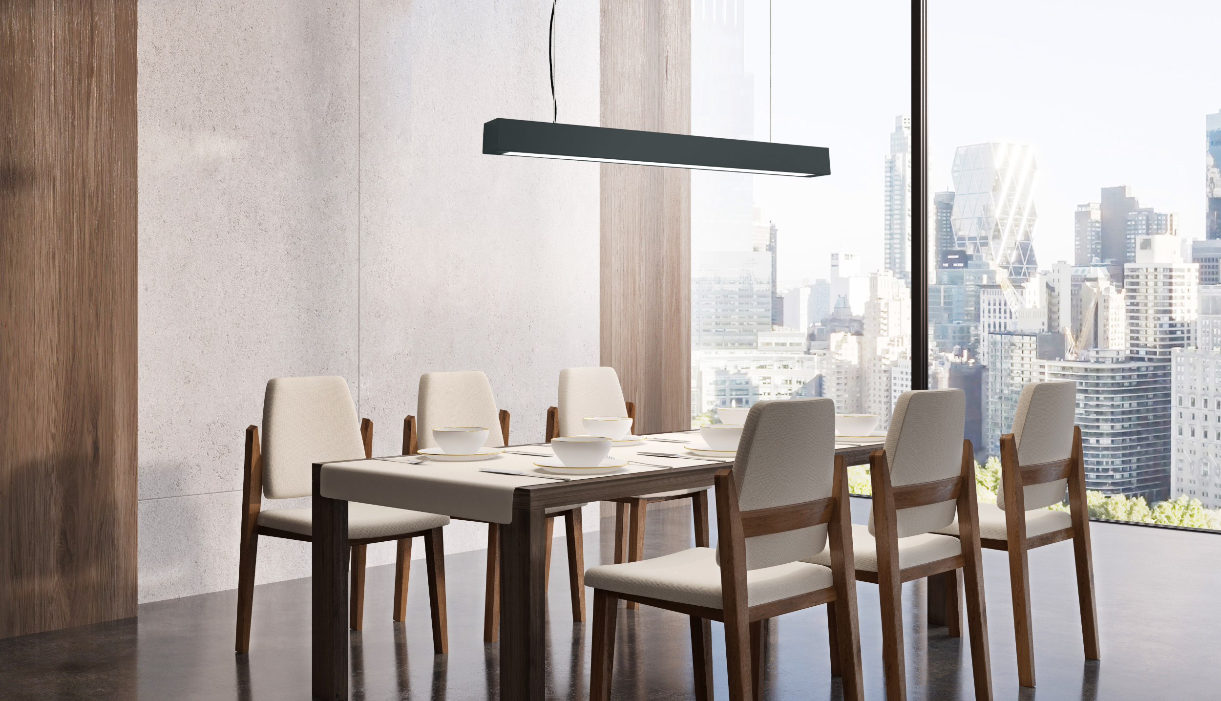 Lampa wisząca Ibros czarna 1920 lm LED - 5