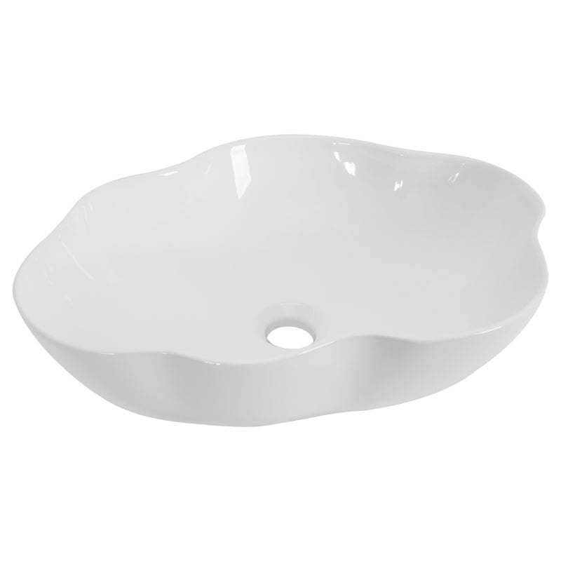 Umywalka ceramiczna nablatowa Pearl Biała 51 Rea