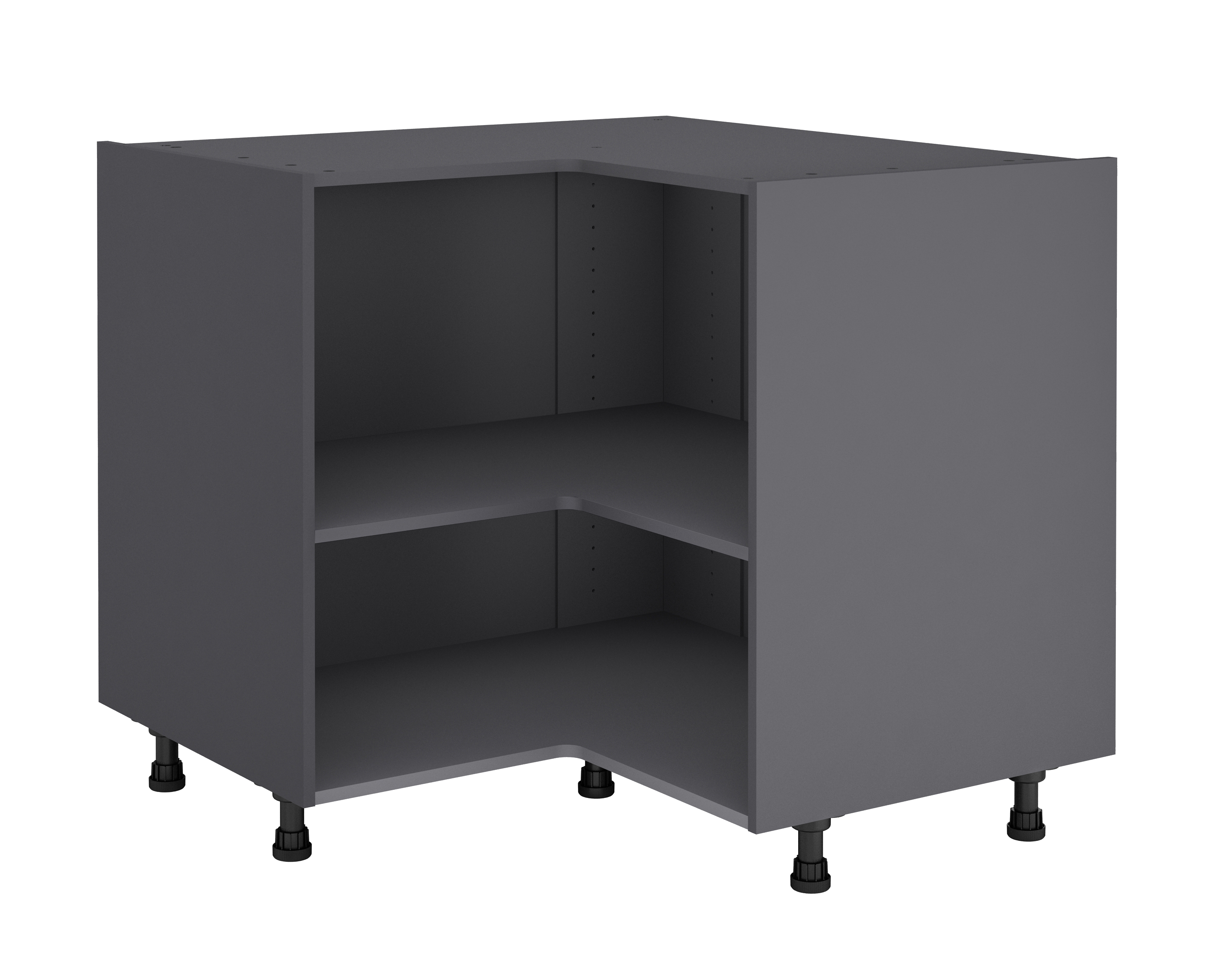 Mueble bajo de cocina rincón angular gris delinia id h76.8 x l97 x l 97 x p58 cm