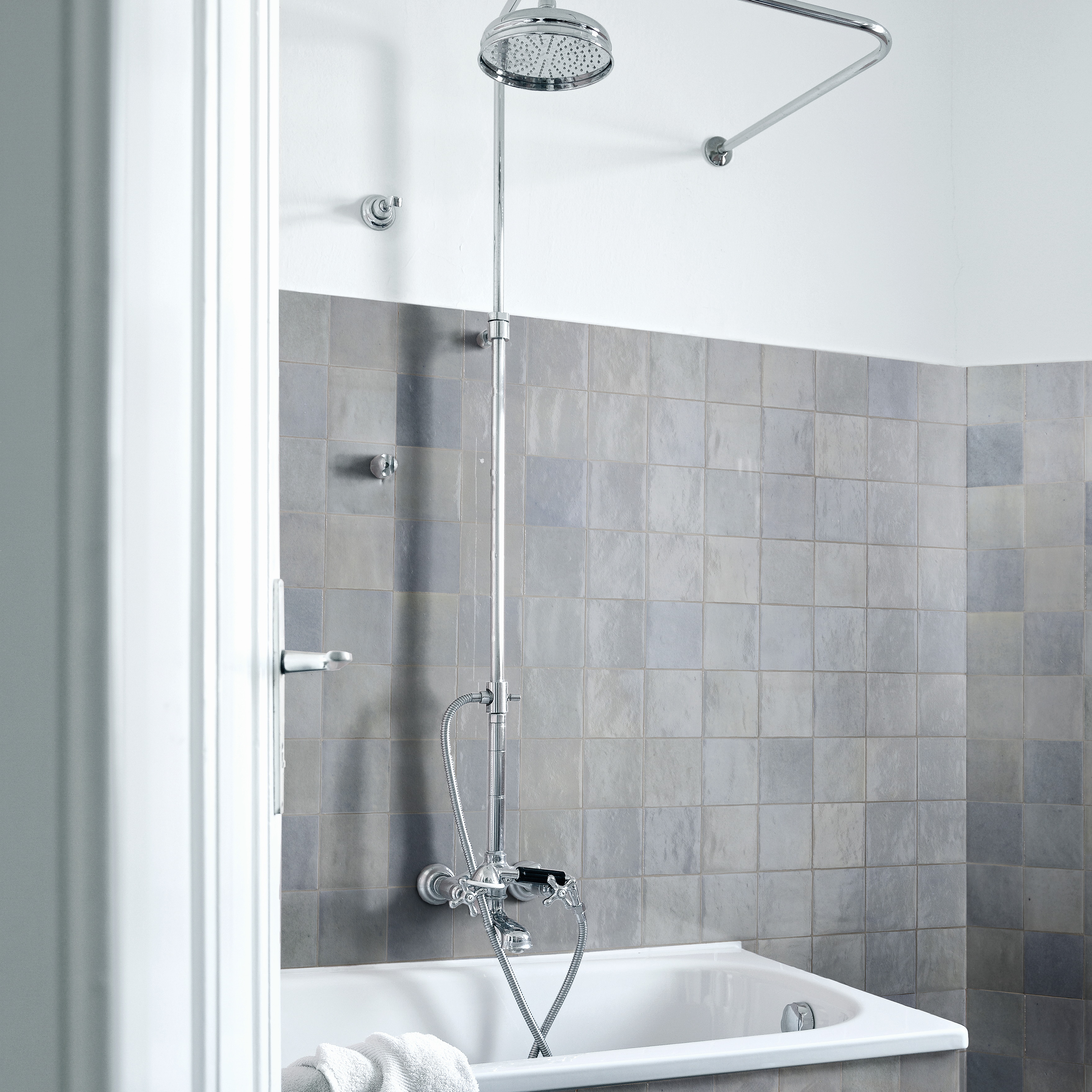 Piastrella da rivestimento interno in gres naturale 10 x 10 cm smaltato azzurro lucido Zelli Sp. 10 mm 0.54 mq - 4