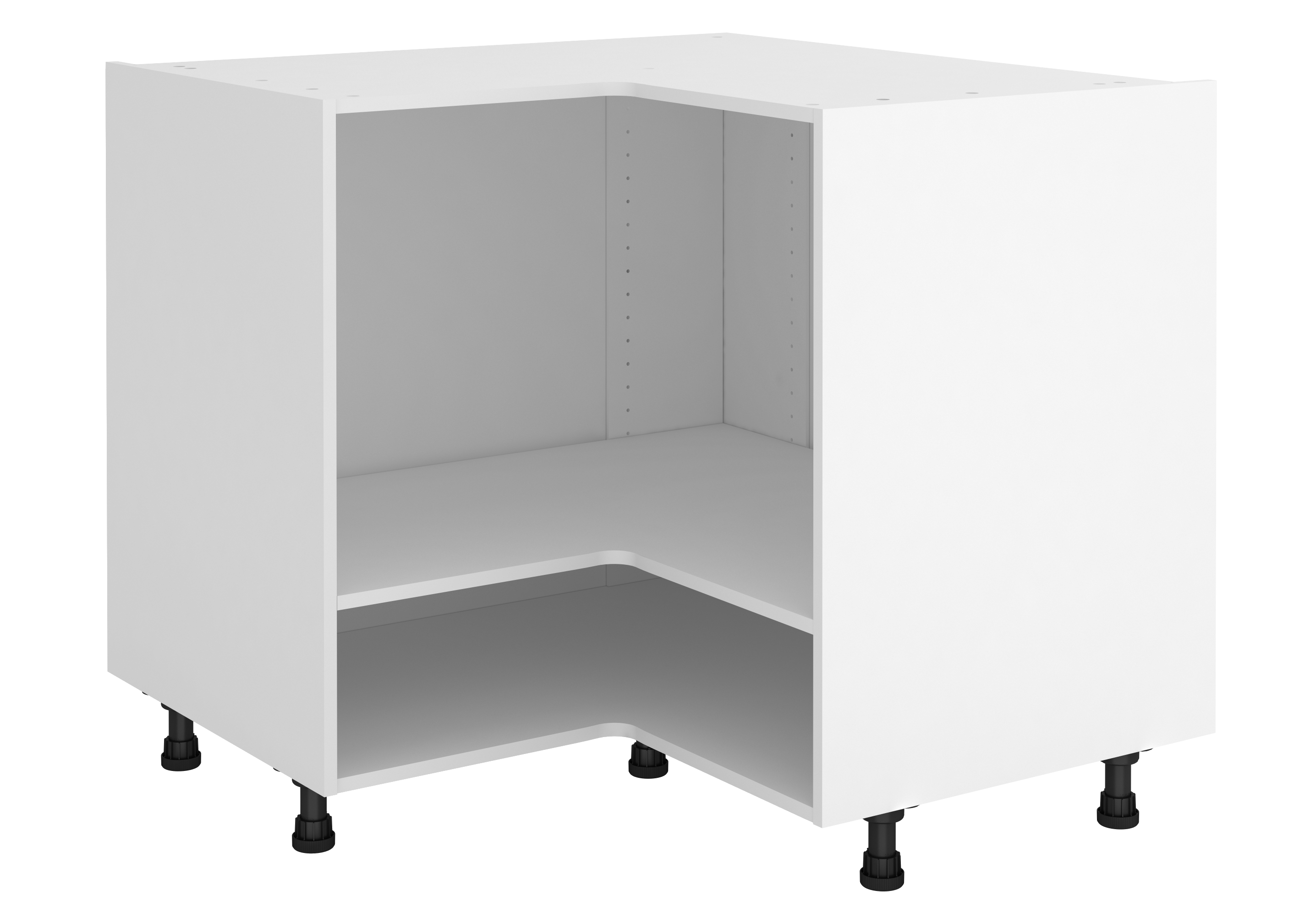 Mueble bajo de cocina rincón angular blanco delinia id h76.8 x l97 x l 97 x p58 cm