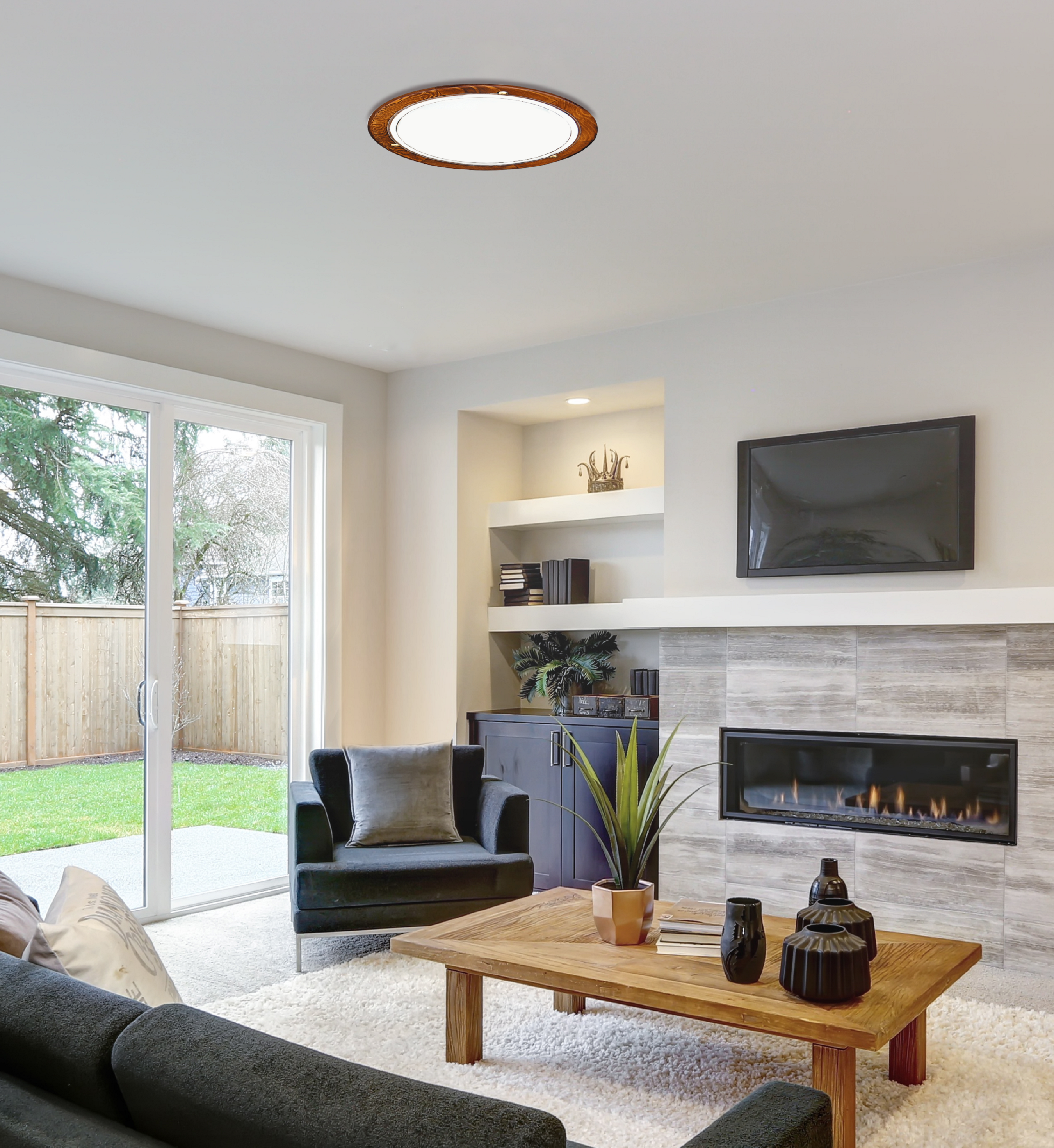 Plafon 1030 30 cm brązowo-biały E27 Candellux - 3