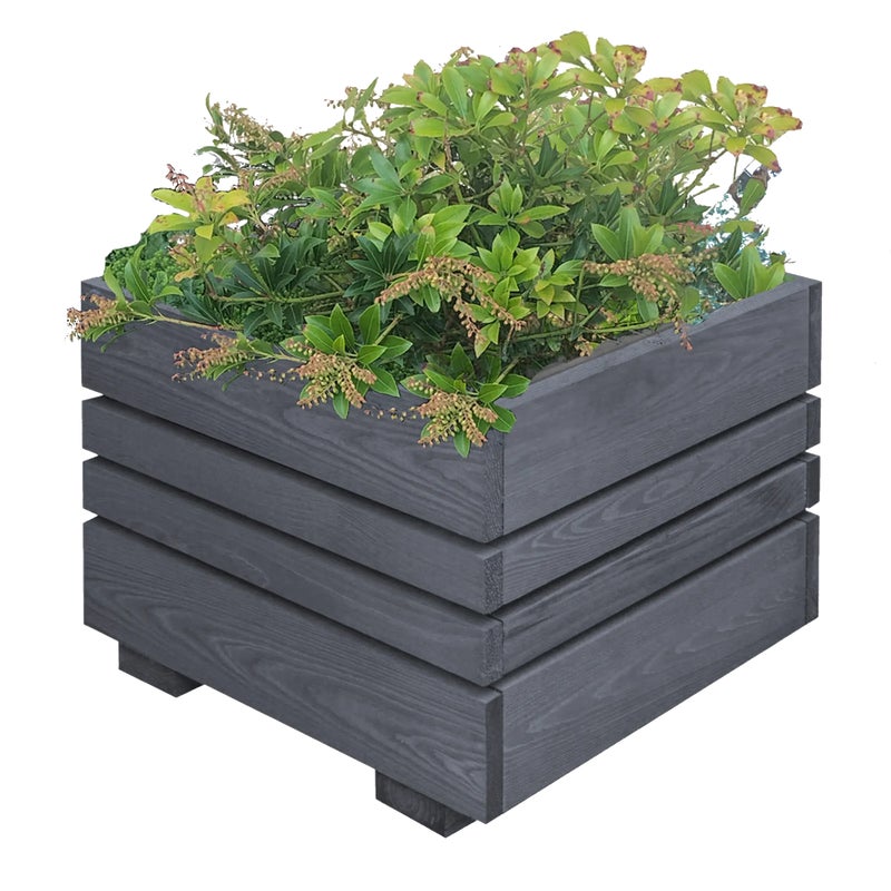 Donica drewniana Geteborg 32x39x32 cm szara Forest Style