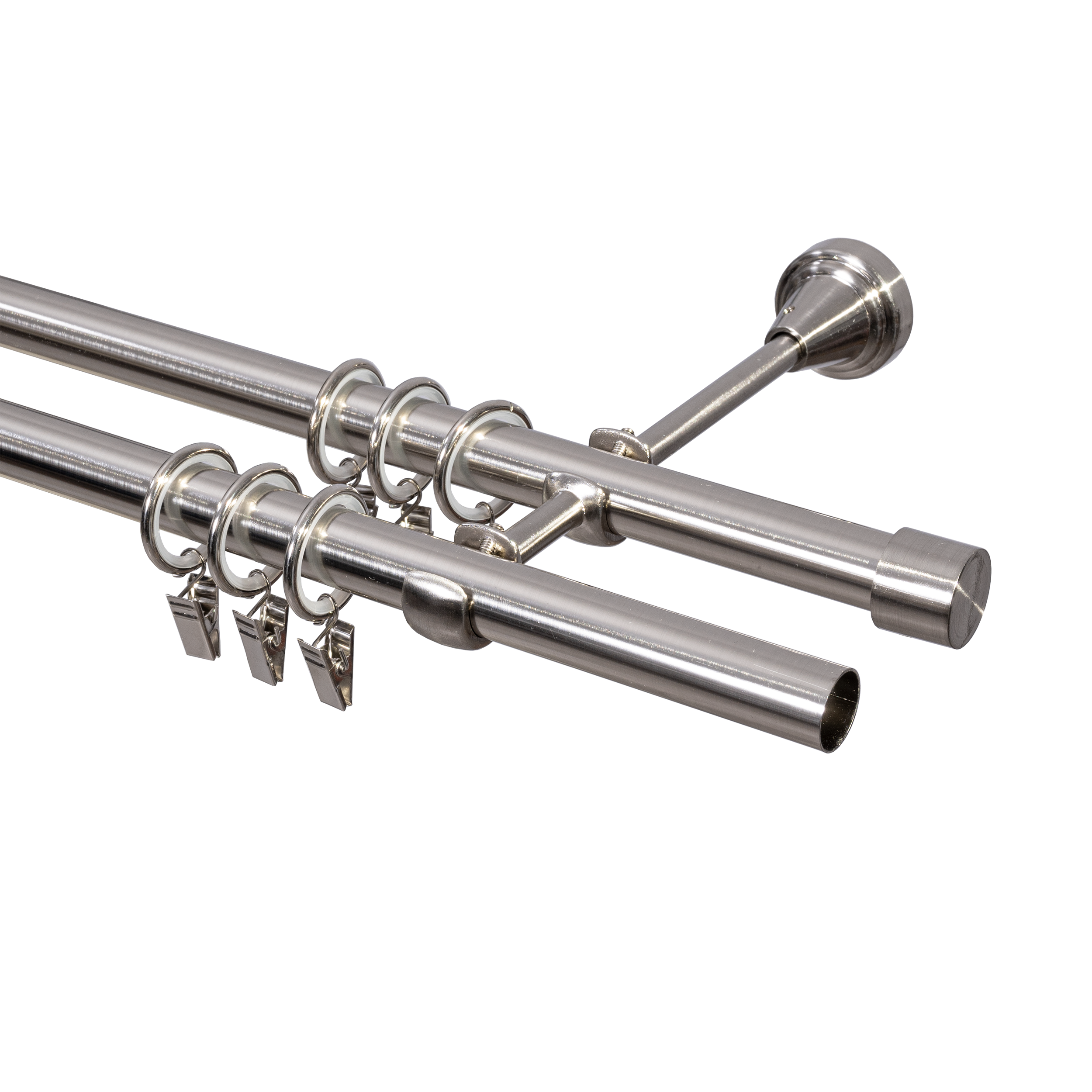 Karnisz Pół-Set 160 cm podwójny efekt stali 19 mm