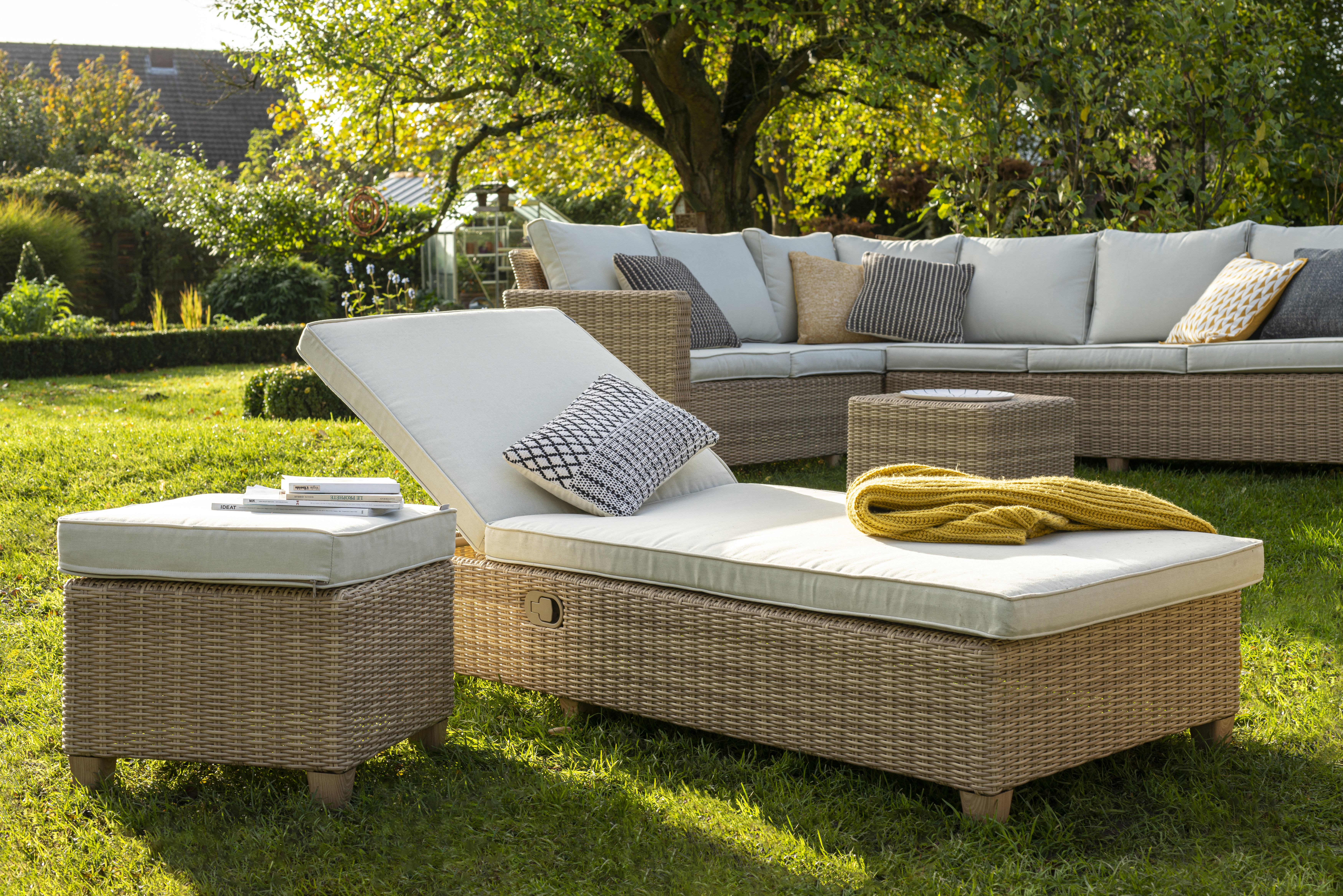 Leżak ogrodowy Medena aluminiowy beżowy Naterial - 12