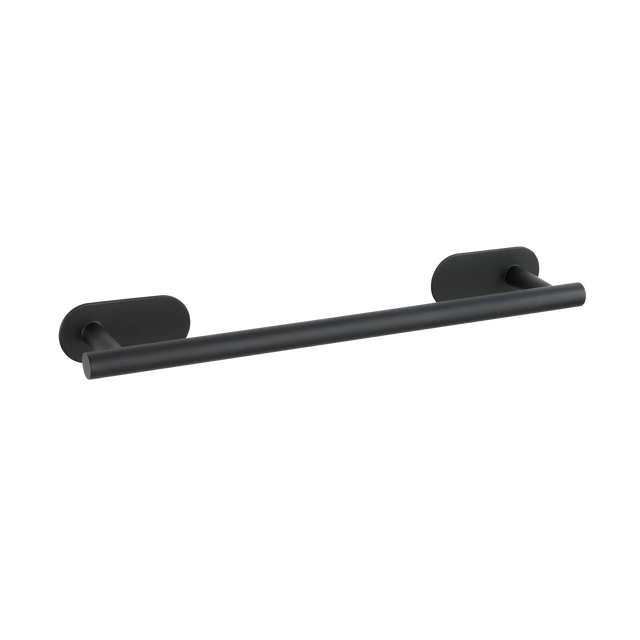 Toallero de barra negro mate adhesivo Orea 40 x 4.5 x 12 cm