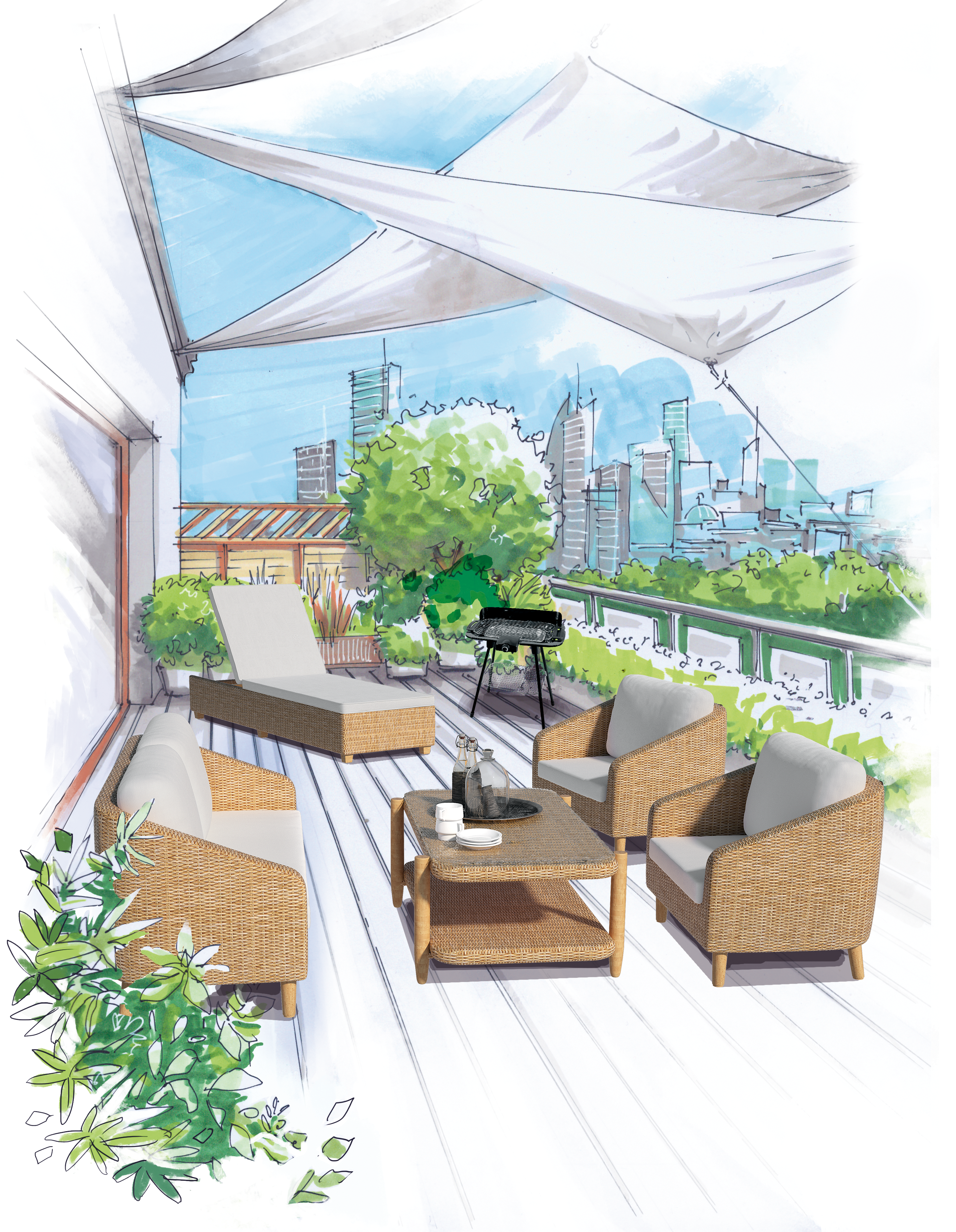 Leżak ogrodowy Medena aluminiowy beżowy Naterial - 11