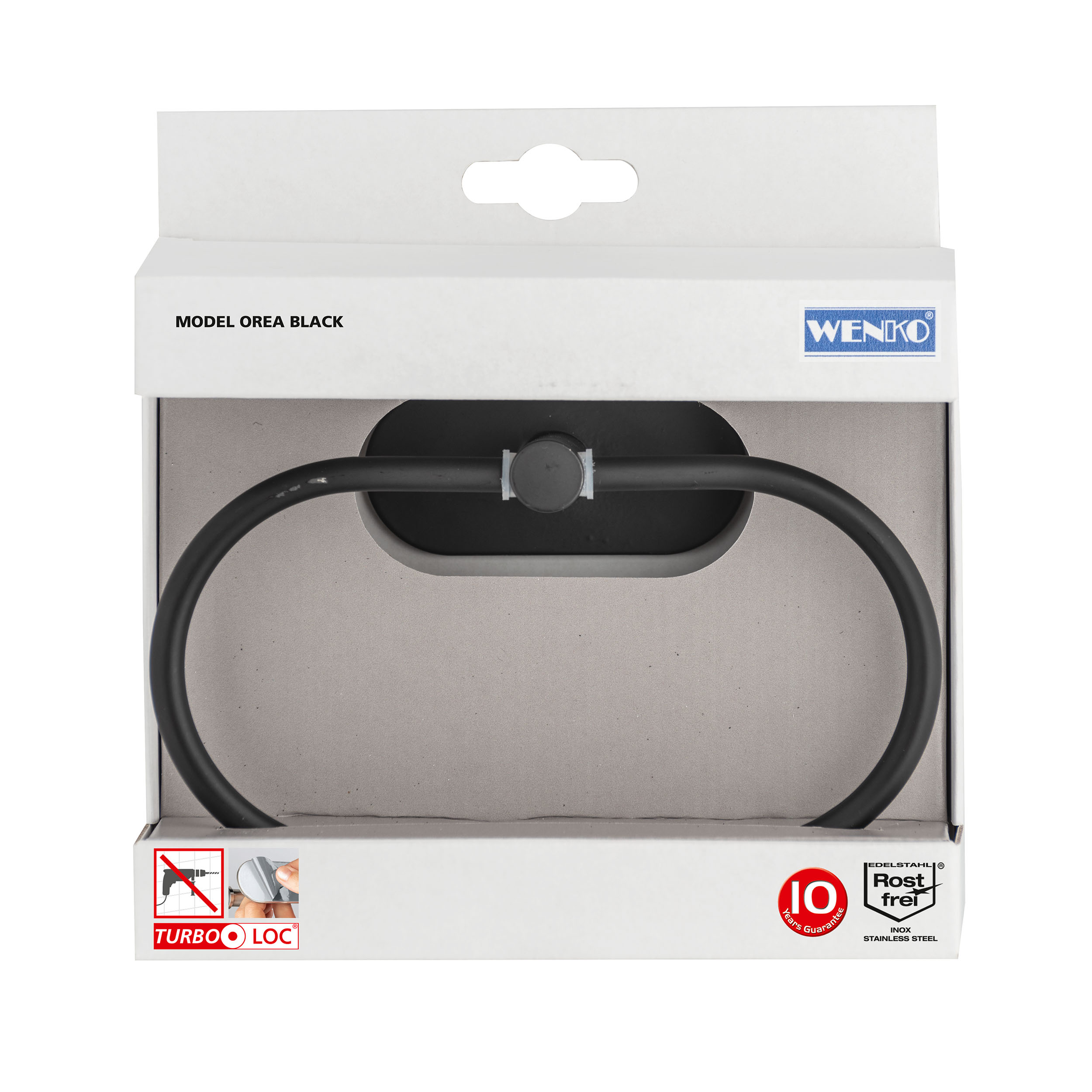 Porta salviette ad anello Orea Black verniciato, L 20.5 cm - 15