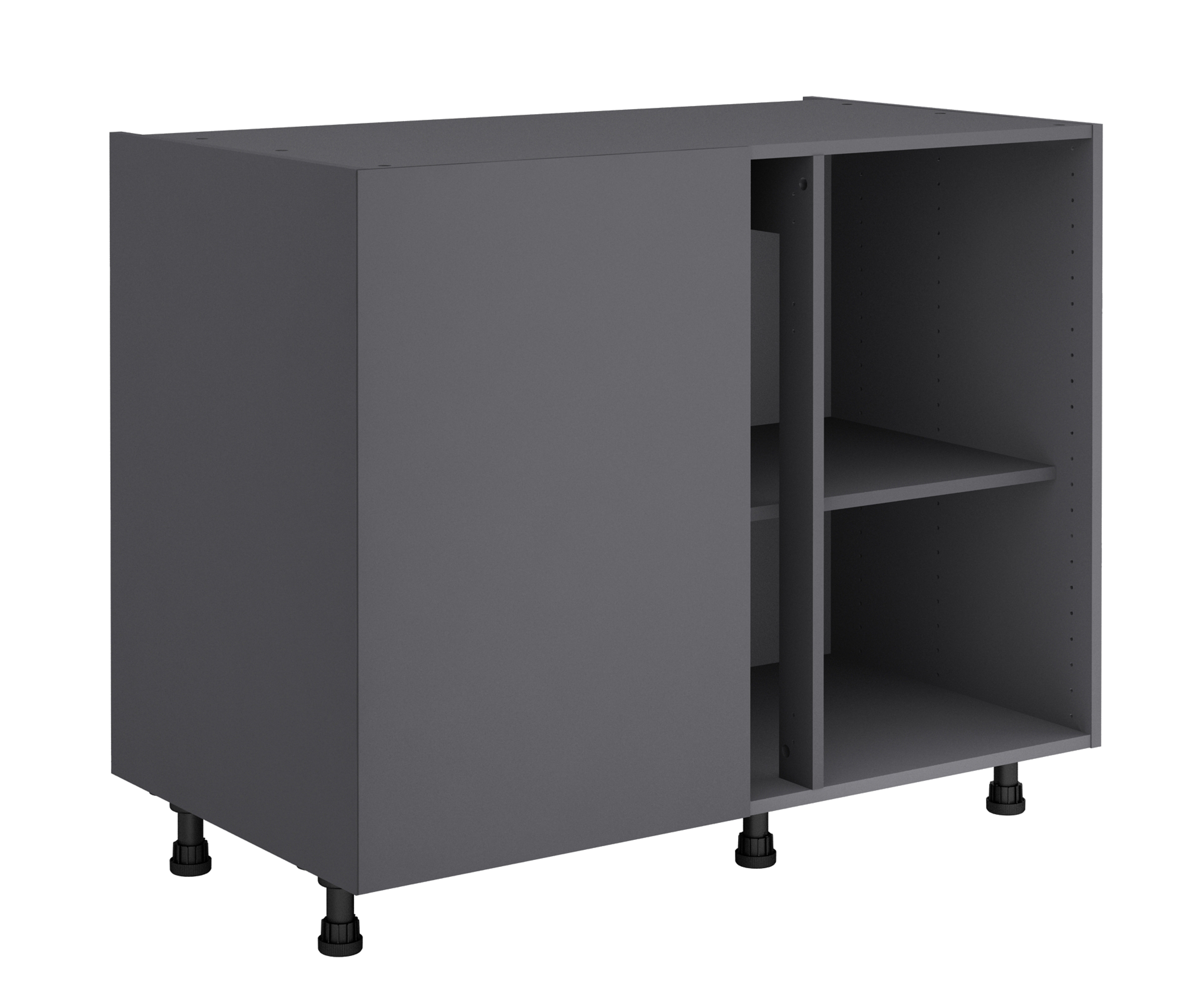 Mueble bajo de cocina rincón recto gris delinia id h76.8 x l106 x p58 cm