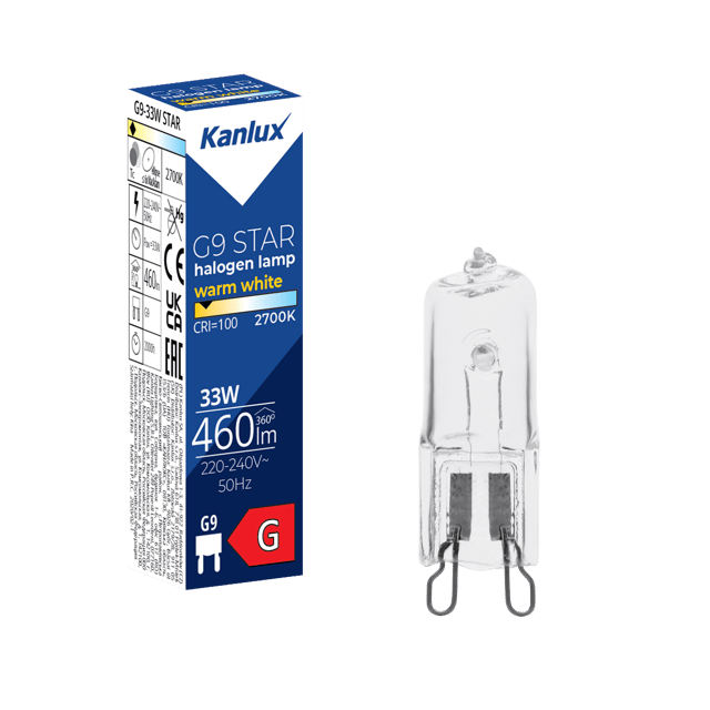 Żarówka halogenowa G9 33 W 460 lm ciepła Kanlux