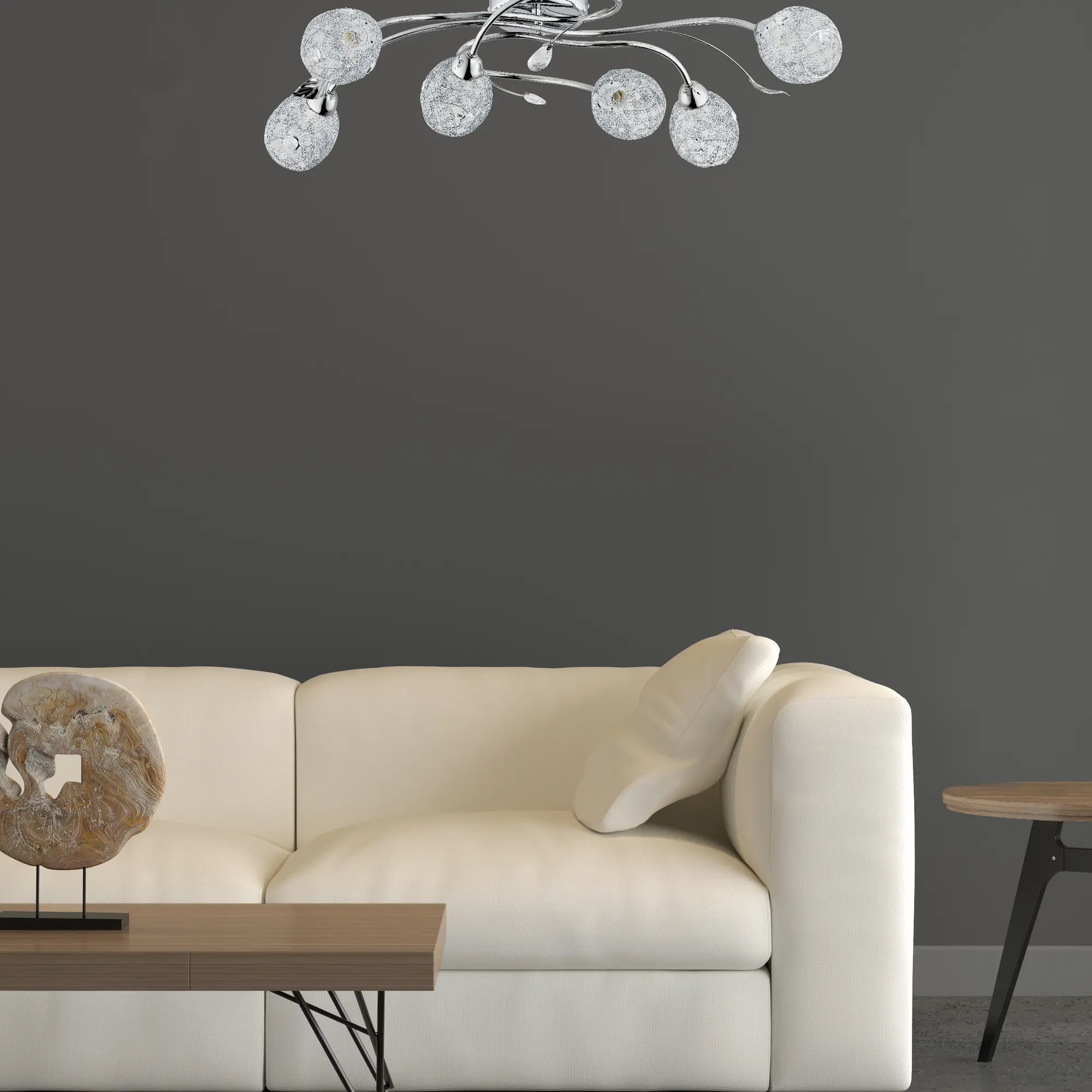 Lampa sufitowa Orlean srebrna 6 x E14 Alfa - 2