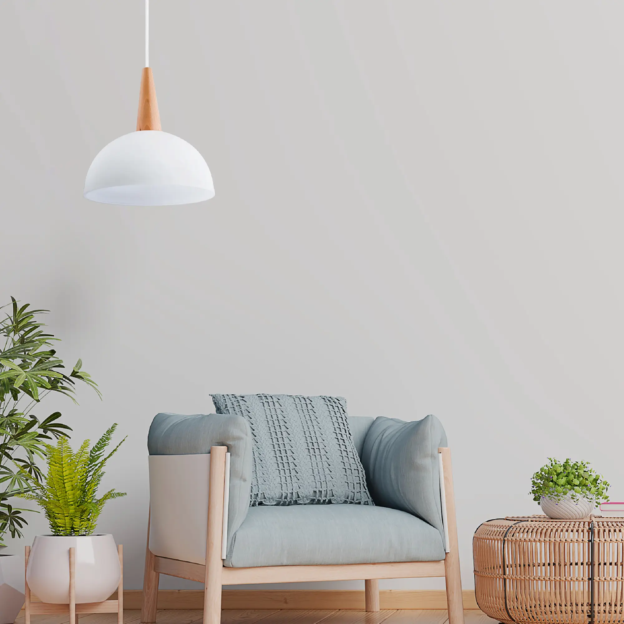 Lampa wisząca Fotyn biała E27 Alfa - 2