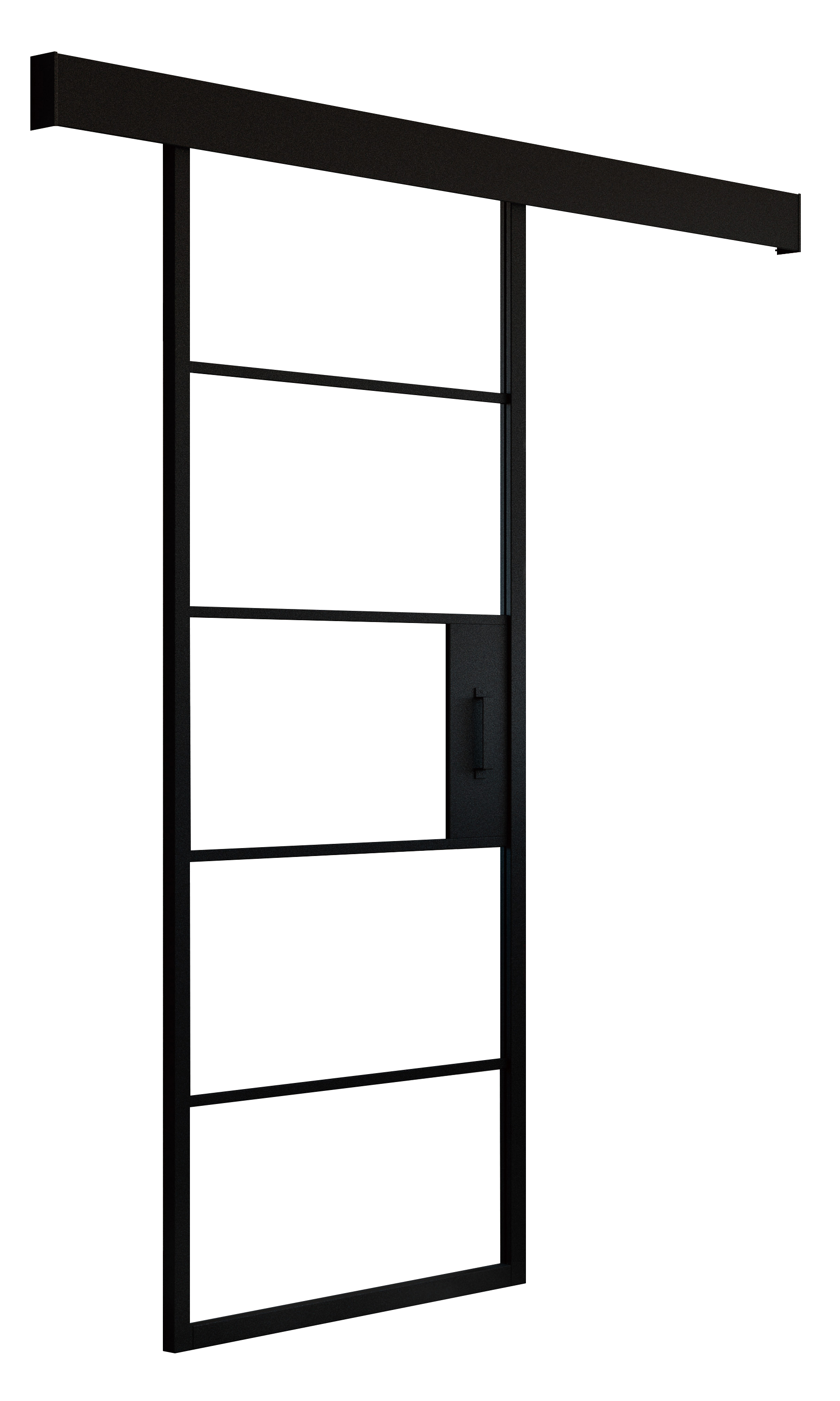 Puerta de interior corredera con cristal incluido Artens Chloe negro acabado lacado anchura 83cm - 6