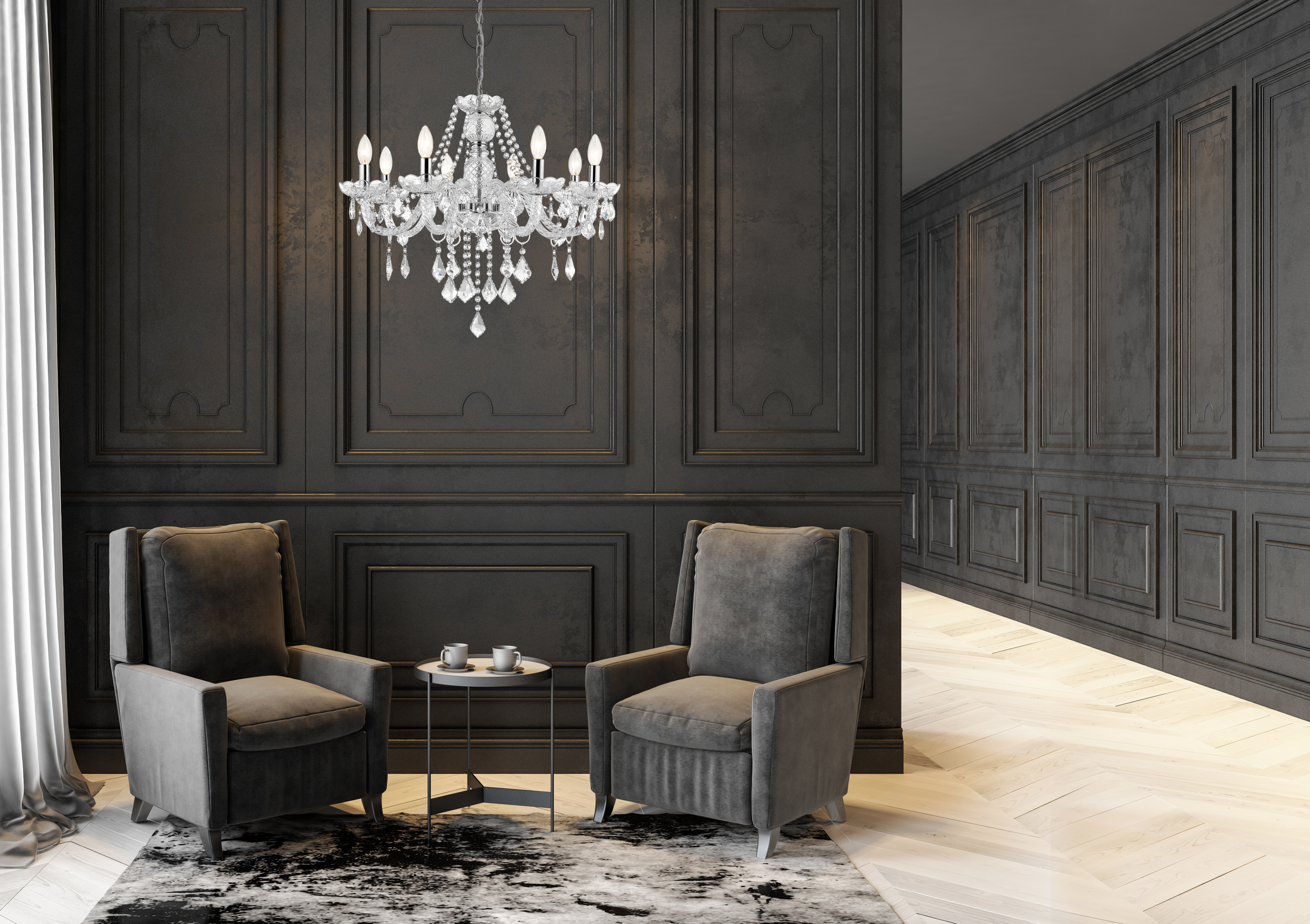 Żyrandol Cristallo transparentny E14 Light Prestige - 2