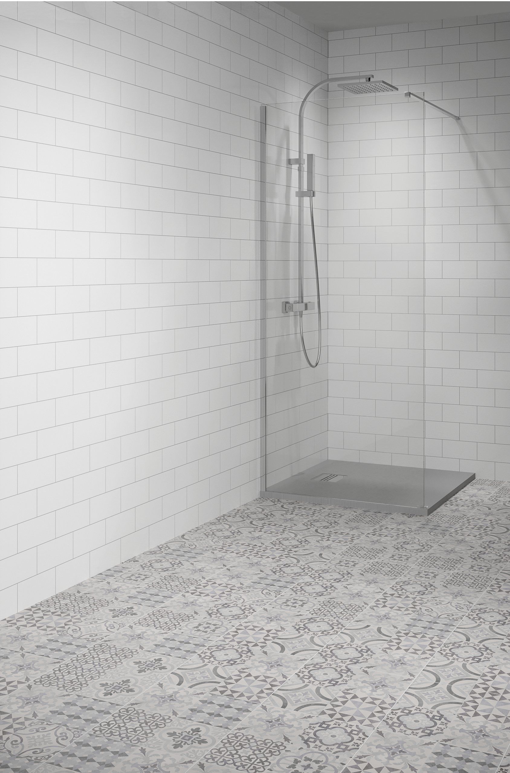 Kabina Walk-in Remix 90x200 transparentna profil chromowany Sensea - 7