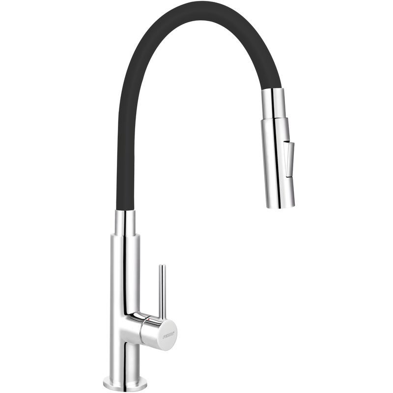 Bateria kuchenna z elastyczna wylewką U 34 cm Fitness Slim 2FUN Czarna Ferro