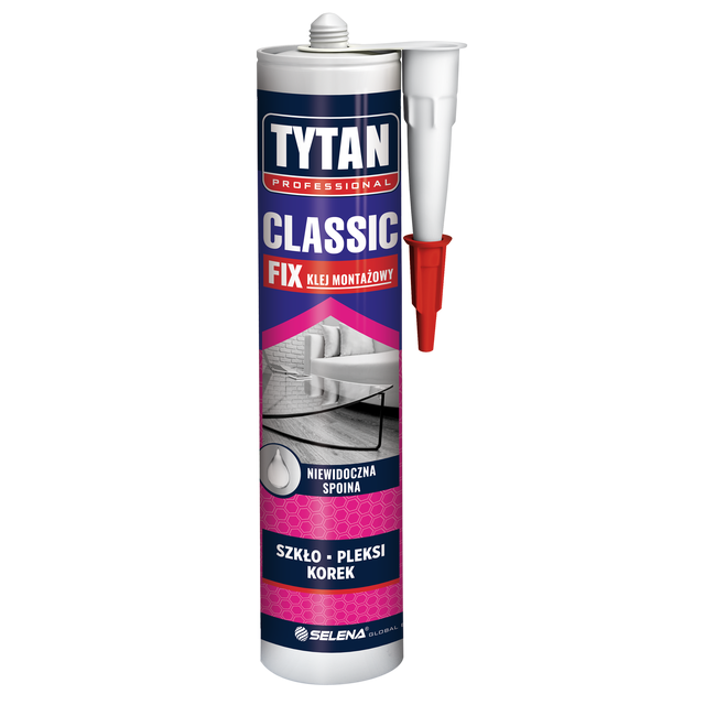 Klej montażowy Classic 290 ml szkło, pleksi, korek Tytan