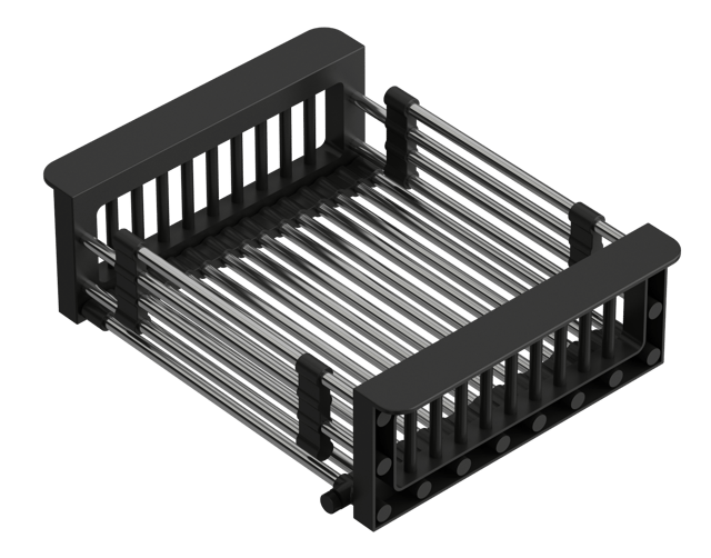 Ociekarka do zlewozmywaka rozsuwana 25 x 30 - 44 cm czarna Quadron