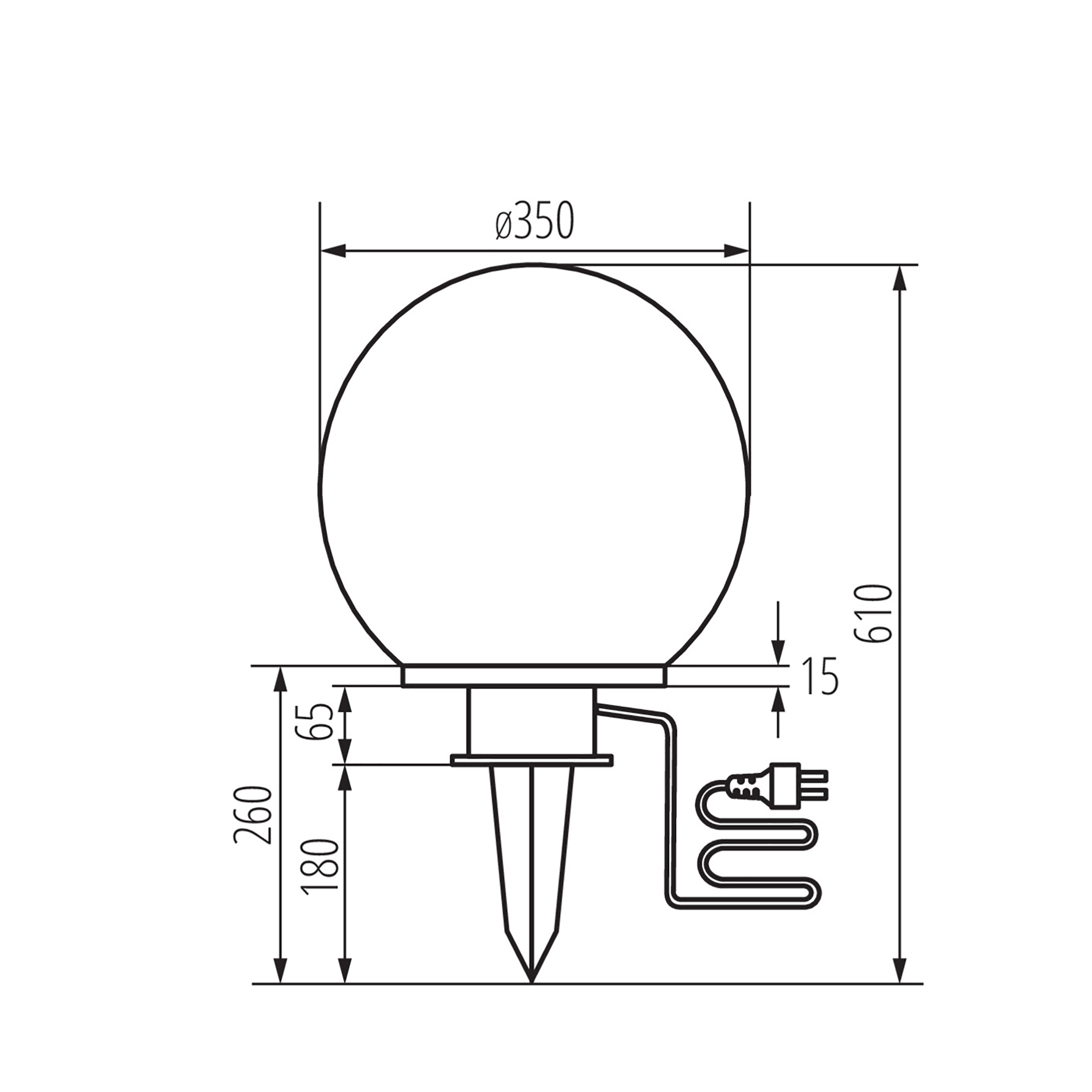 Kula ogrodowa wbijana Idava E27 śr. 35 cm IP44 Kanlux - 4