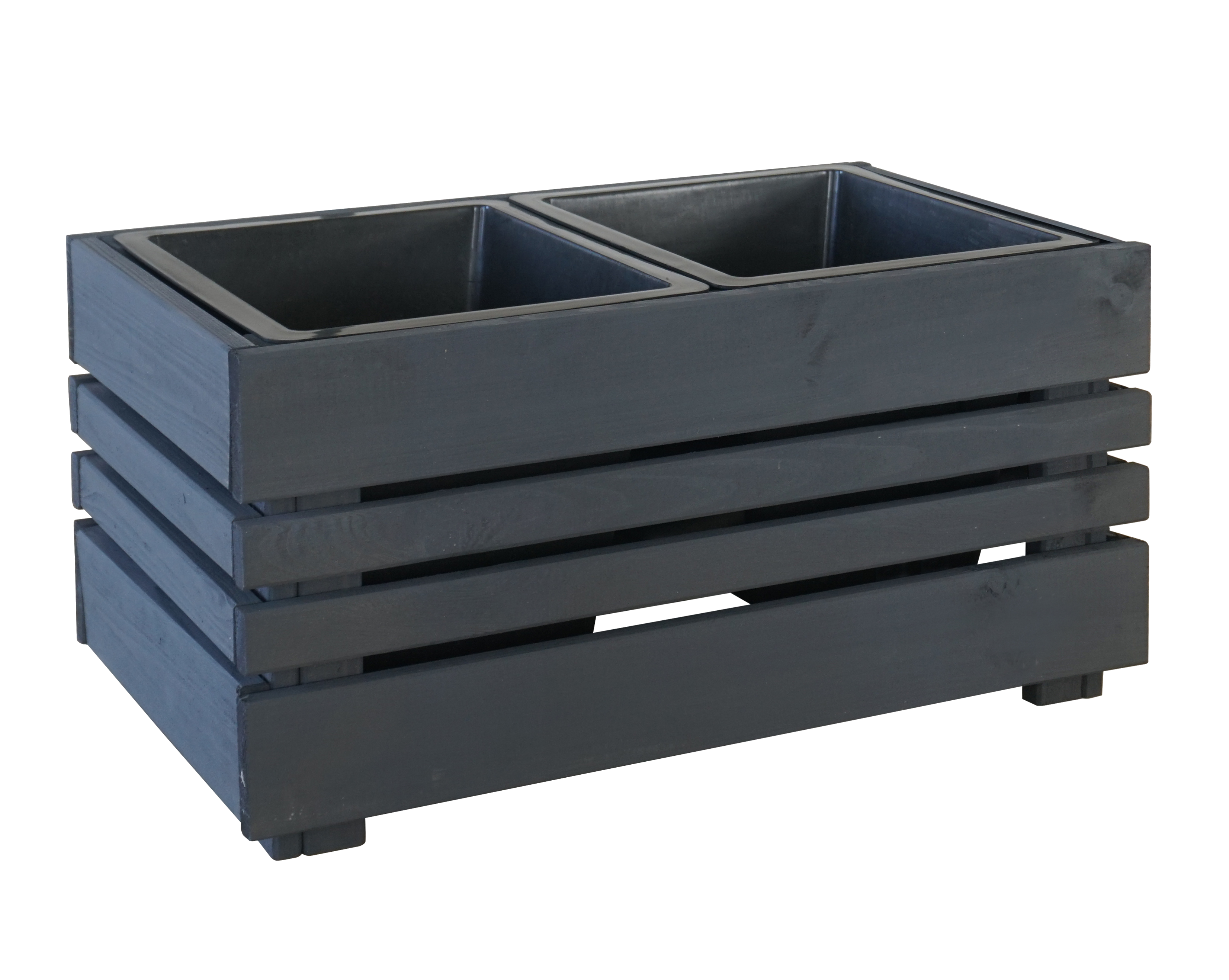 Donica drewniana Geteborg 62x39x32 cm szara Forest Style