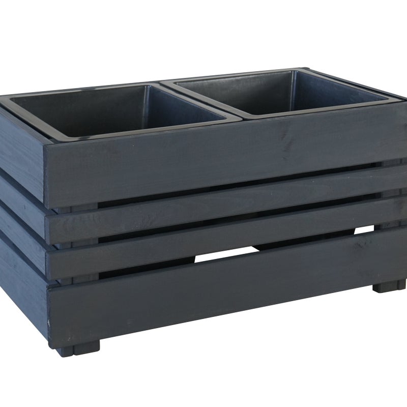 Donica drewniana Geteborg 62x39x32 cm szara Forest Style