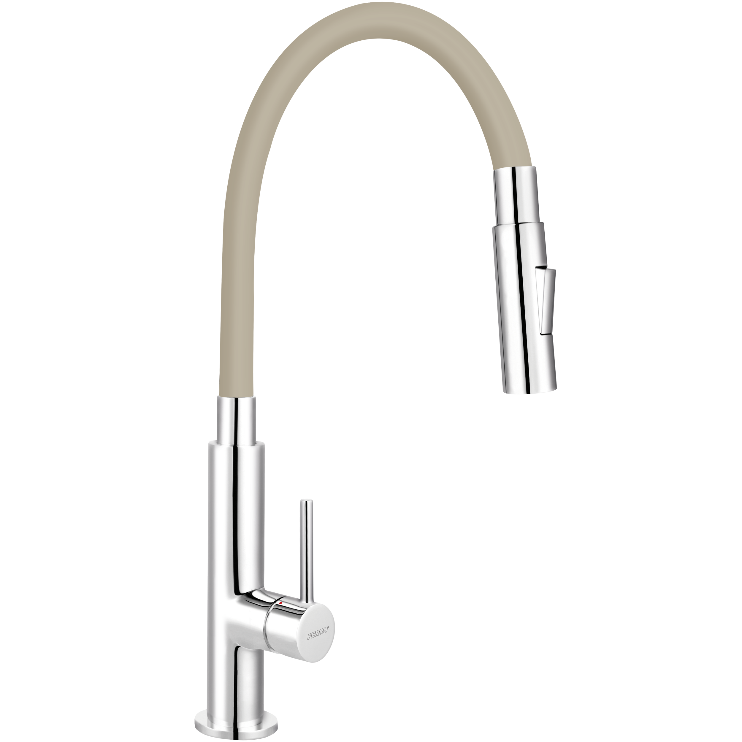 Bateria kuchenna z elastyczna wylewką U 34 cm Fitness Slim 2FUN Beżowa Ferro