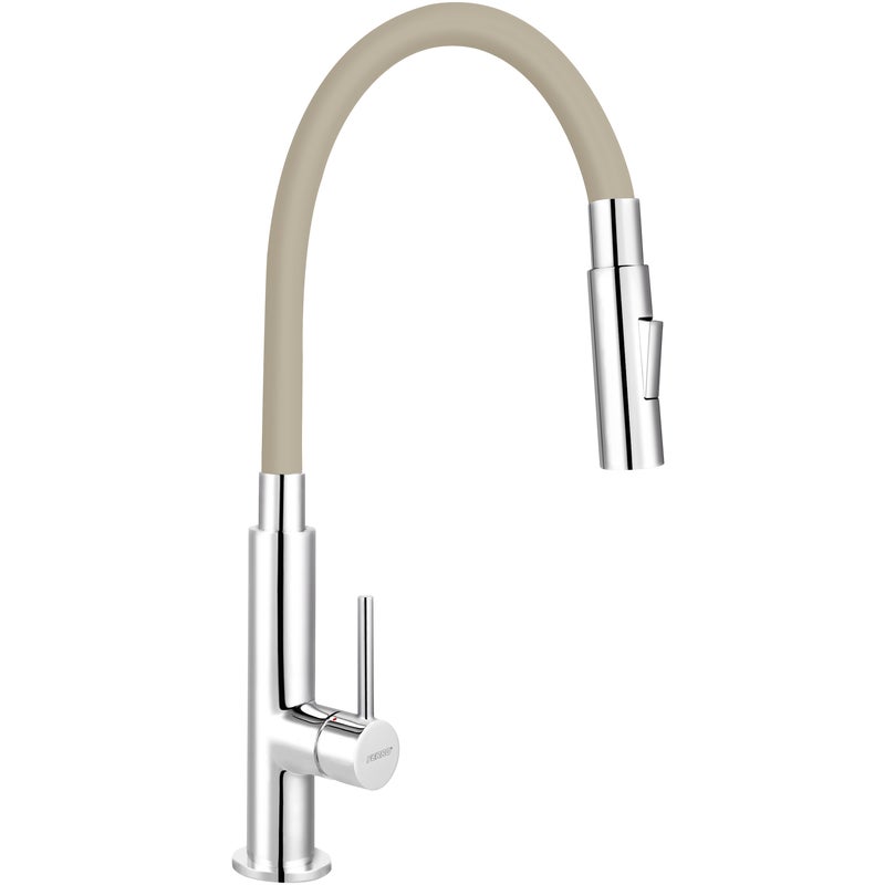 Bateria kuchenna z elastyczna wylewką U 34 cm Fitness Slim 2FUN Beżowa Ferro