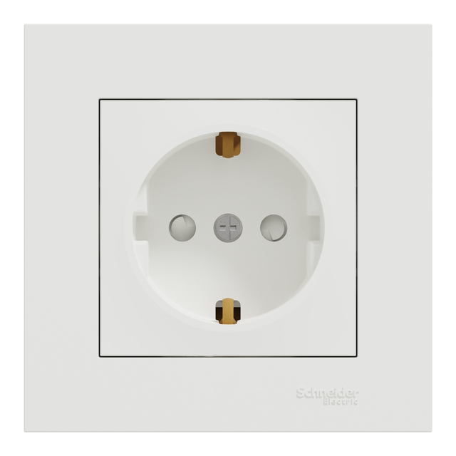Enchufe con toma de tierra SCHNEIDER ELECTRIC Miluz blanco