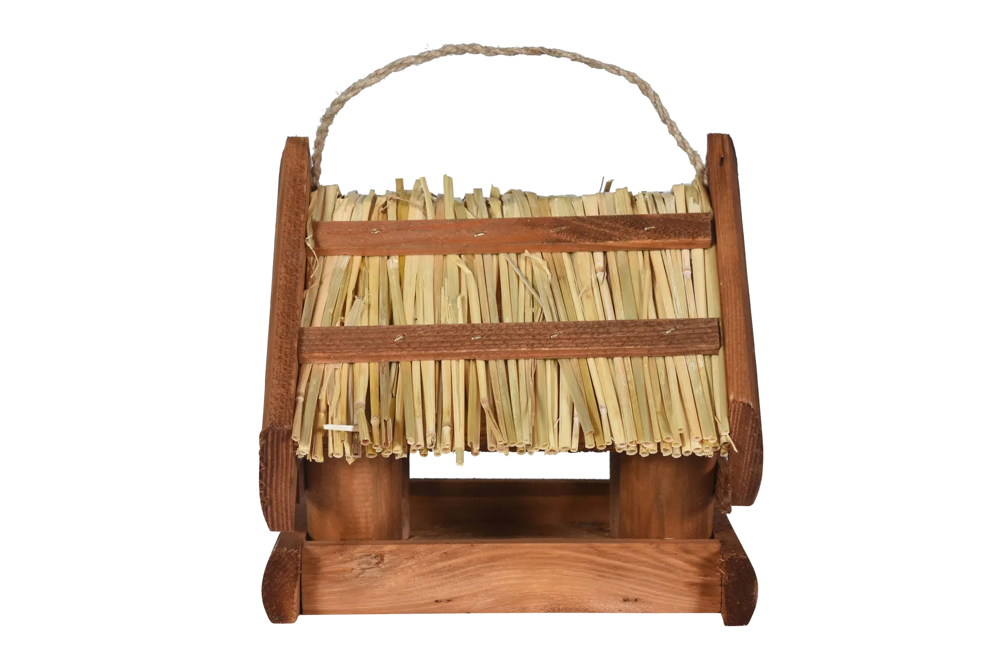 Karmnik dla ptaków 22x20x17cm słomiany domek