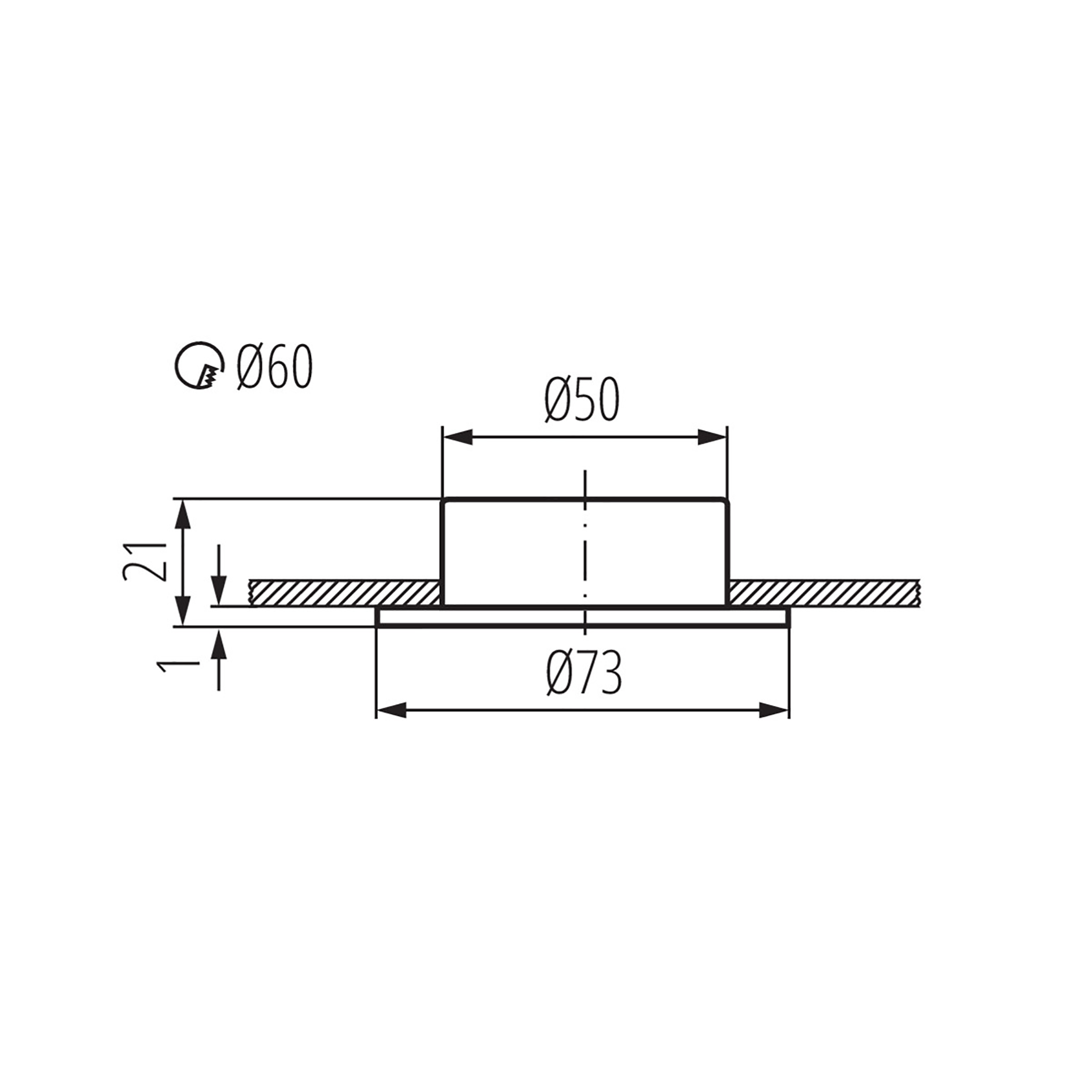 Oczko meblowe CT-2116B-C/M GAVI IP20 nikiel G4 KANLUX - 2