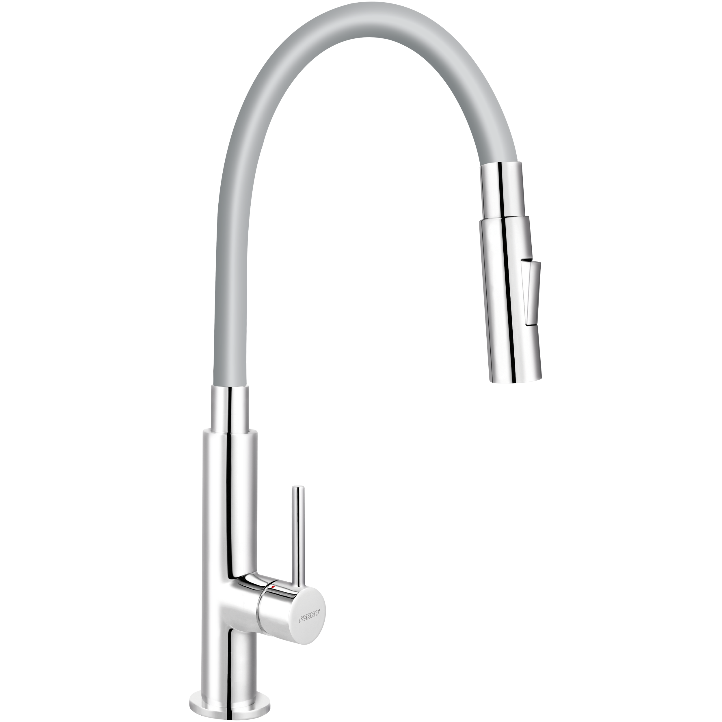 Bateria kuchenna z elastyczna wylewką U 34 cm Fitness Slim 2FUN Szary Ferro