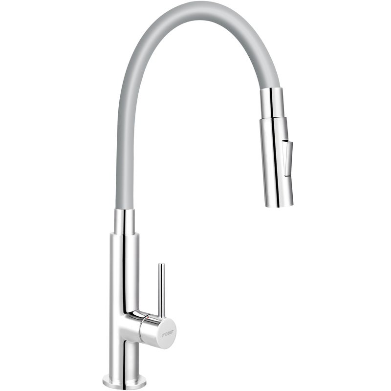 Bateria kuchenna z elastyczna wylewką U 34 cm Fitness Slim 2FUN Szary Ferro