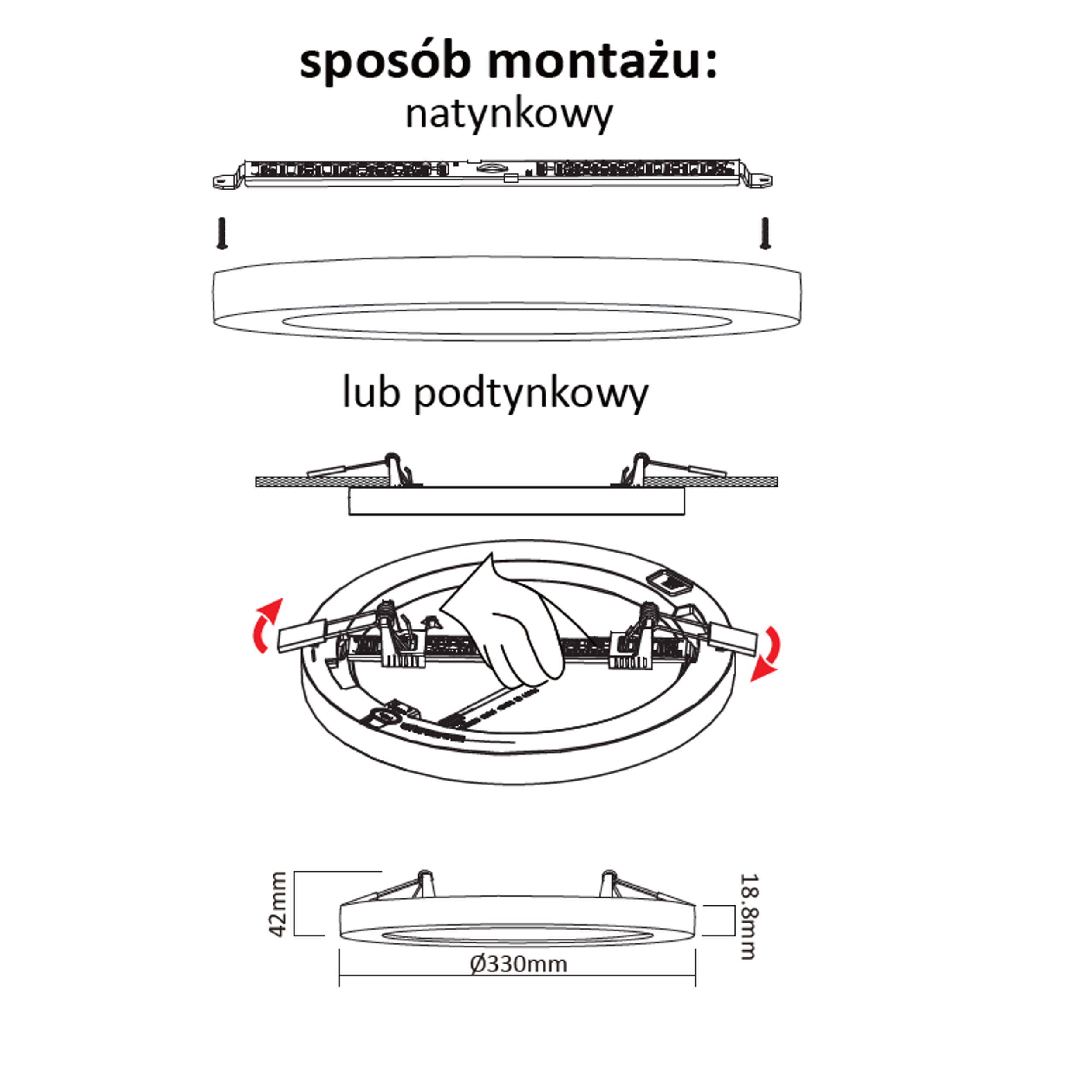 Plafon LED YORK IP20 2000 lm czarny LED LIGHT PRESTIGE - 3