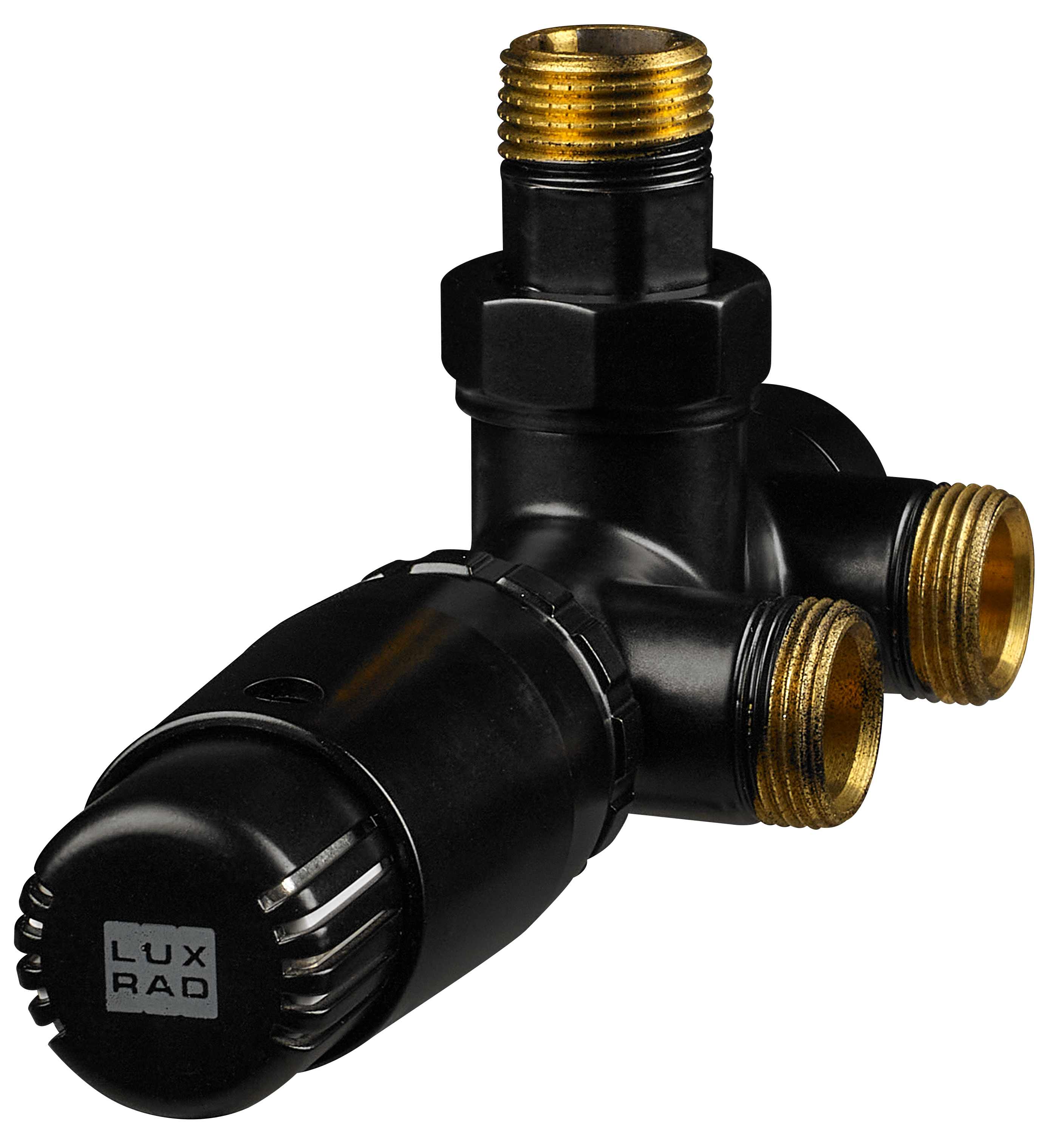 Zespolony zawór 1-otworowy KĄTOWY czarny mat LUXRAD
