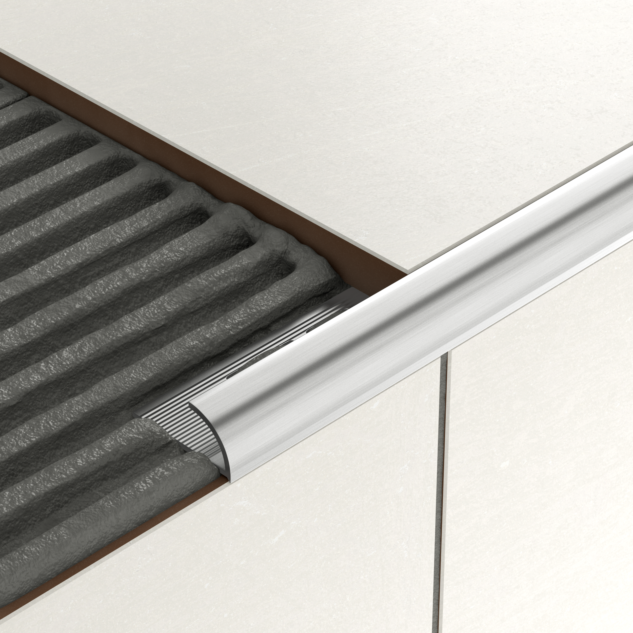 Profil do glazury zewnętrzny półokrągły PVC 12 mm / 2.5 m Srebrny Standers - 6