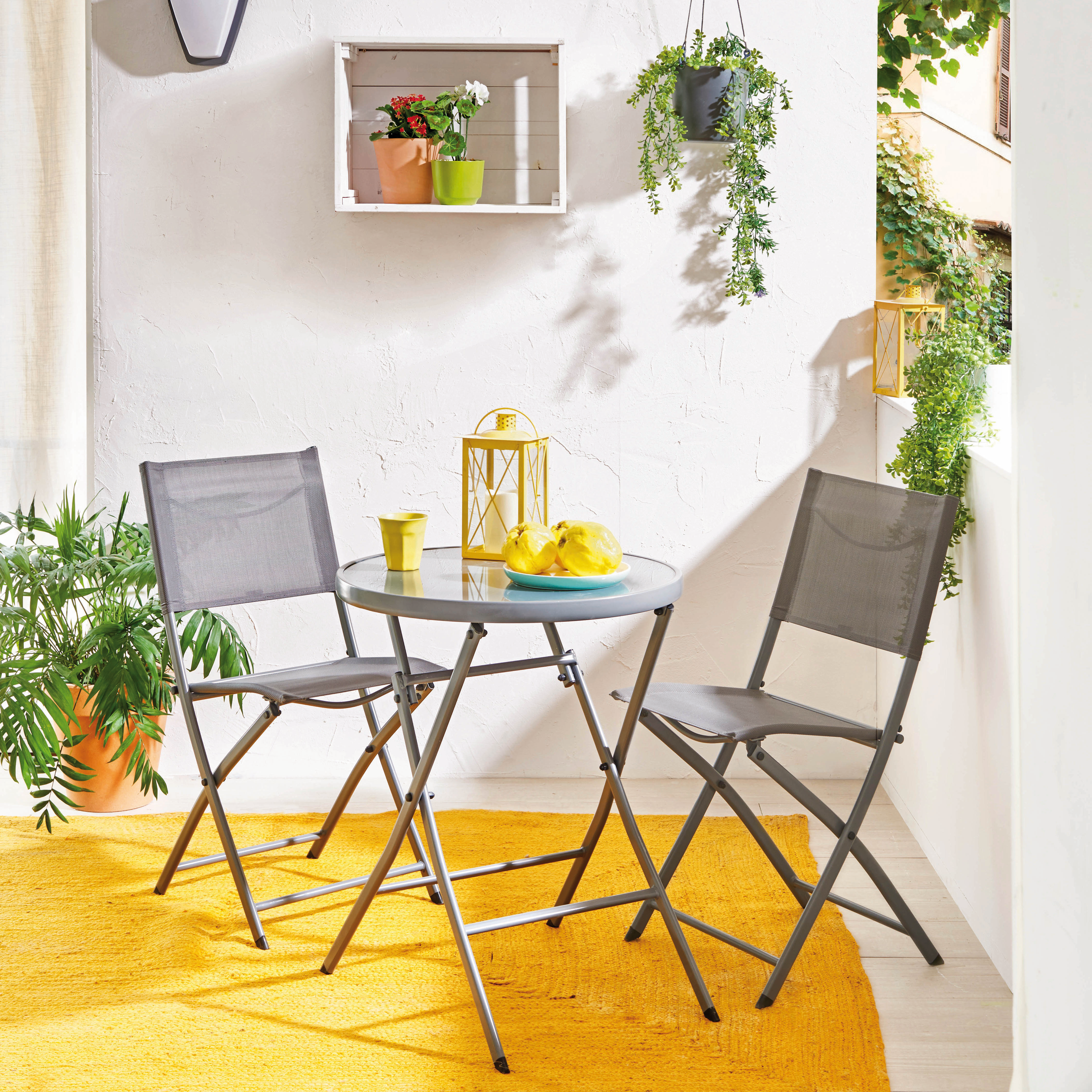 Silla de exterior de acero NATERIAL Emys gris - 8