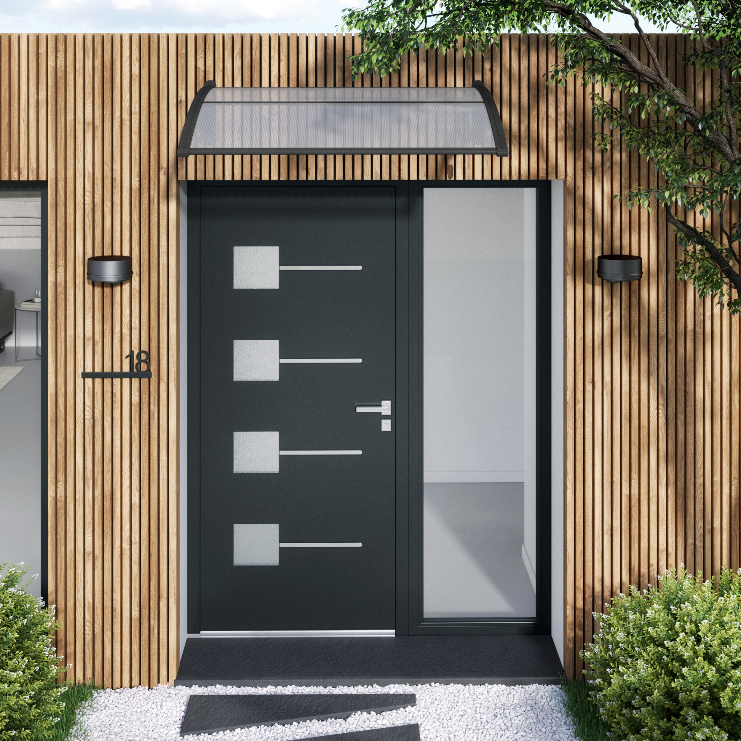 Alpendre em resina preto Artens 120x100 cm - 2