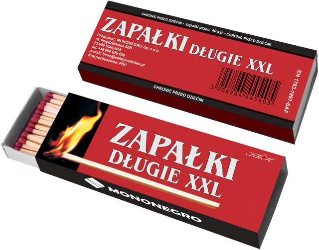 Zapałki długie XXL 40/170