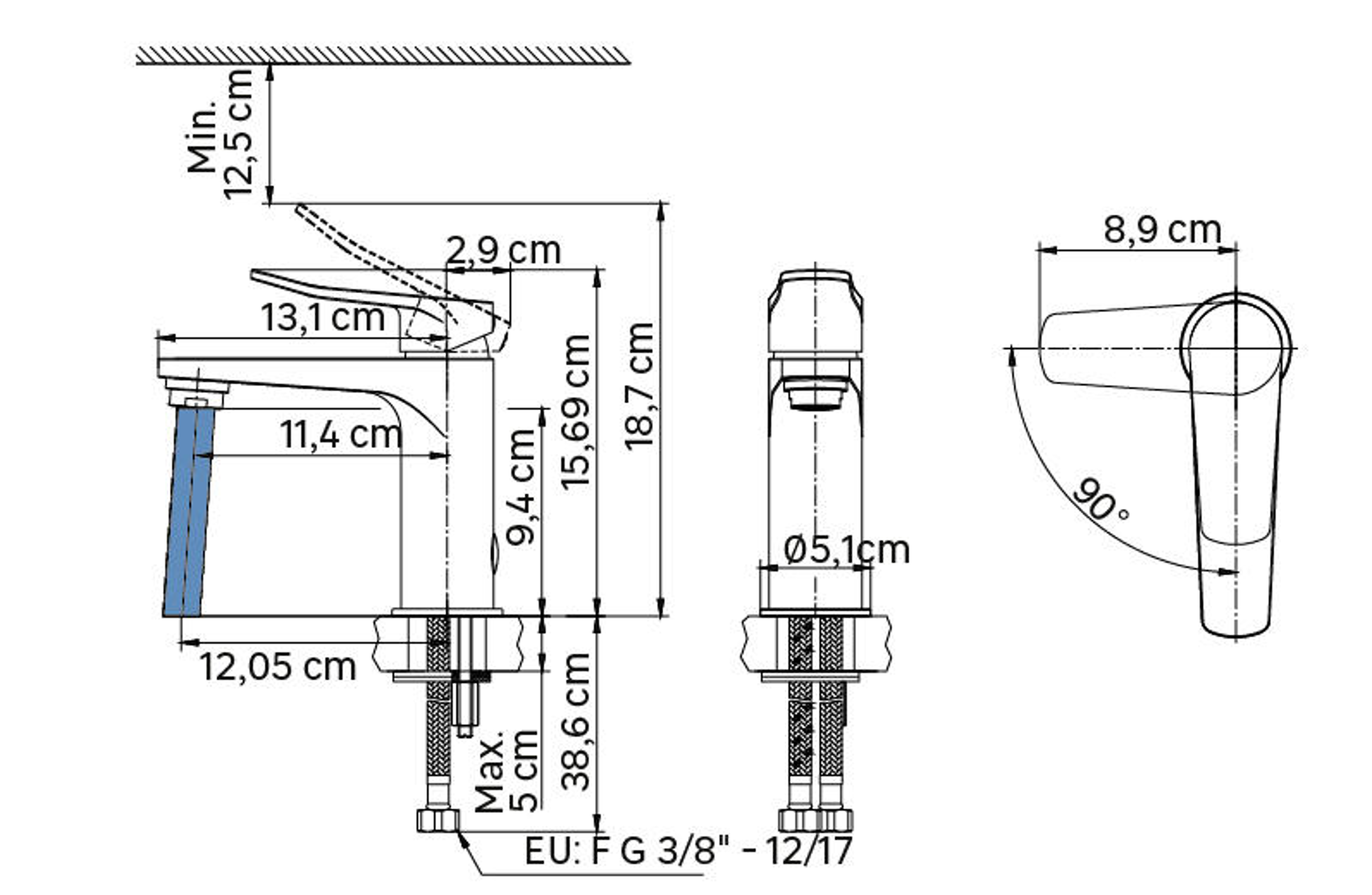 Bateria umywalkowa chrom Bora Sensea - 5