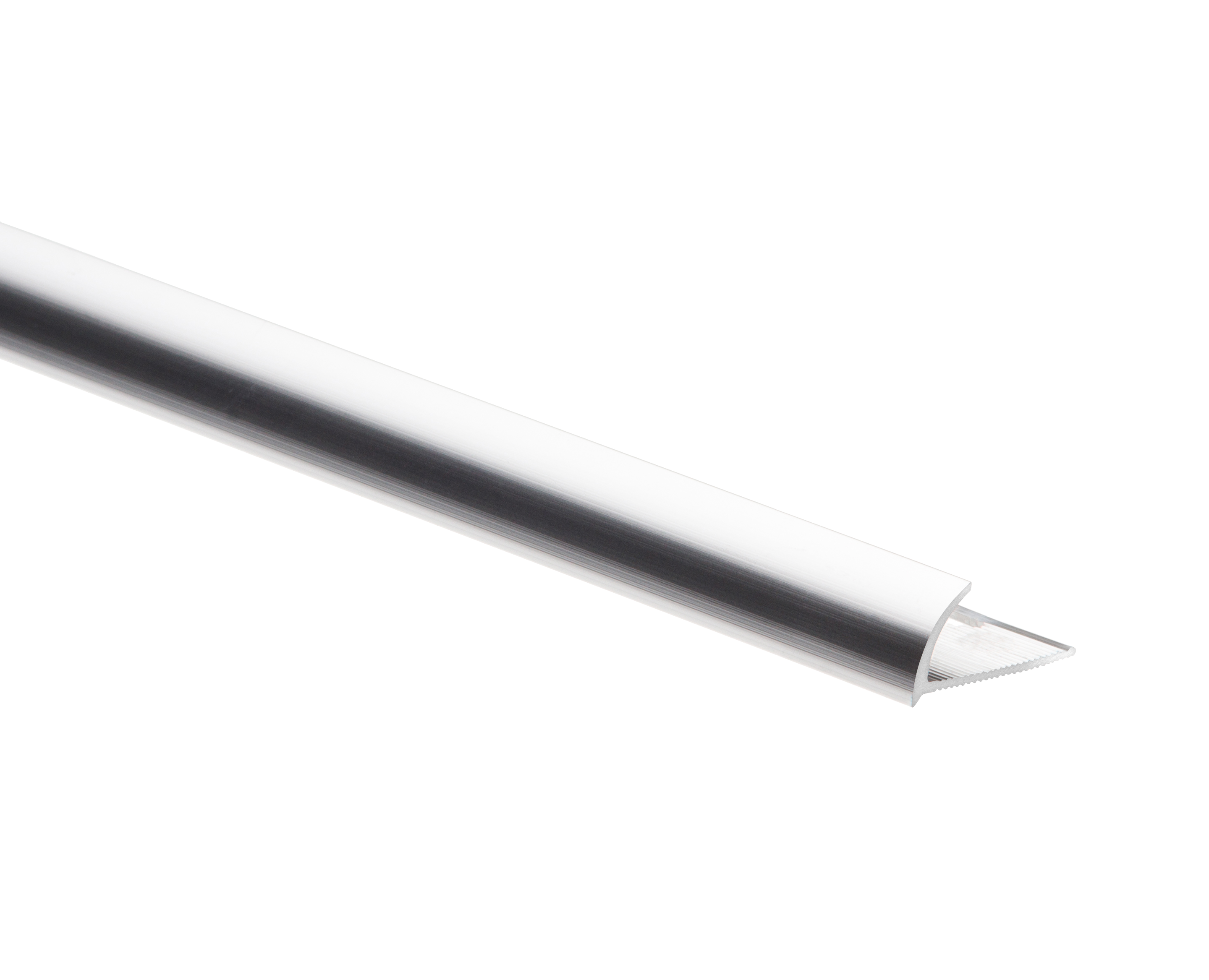Profil do glazury zewnętrzny półokrągły aluminium 8 mm / 2.5 m Srebrny Cezar