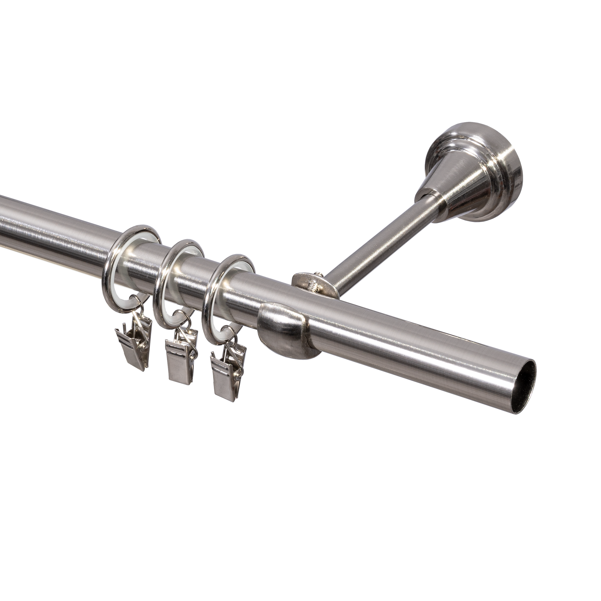Karnisz Pół-Set 160 cm pojedynczy efekt stali 19 mm