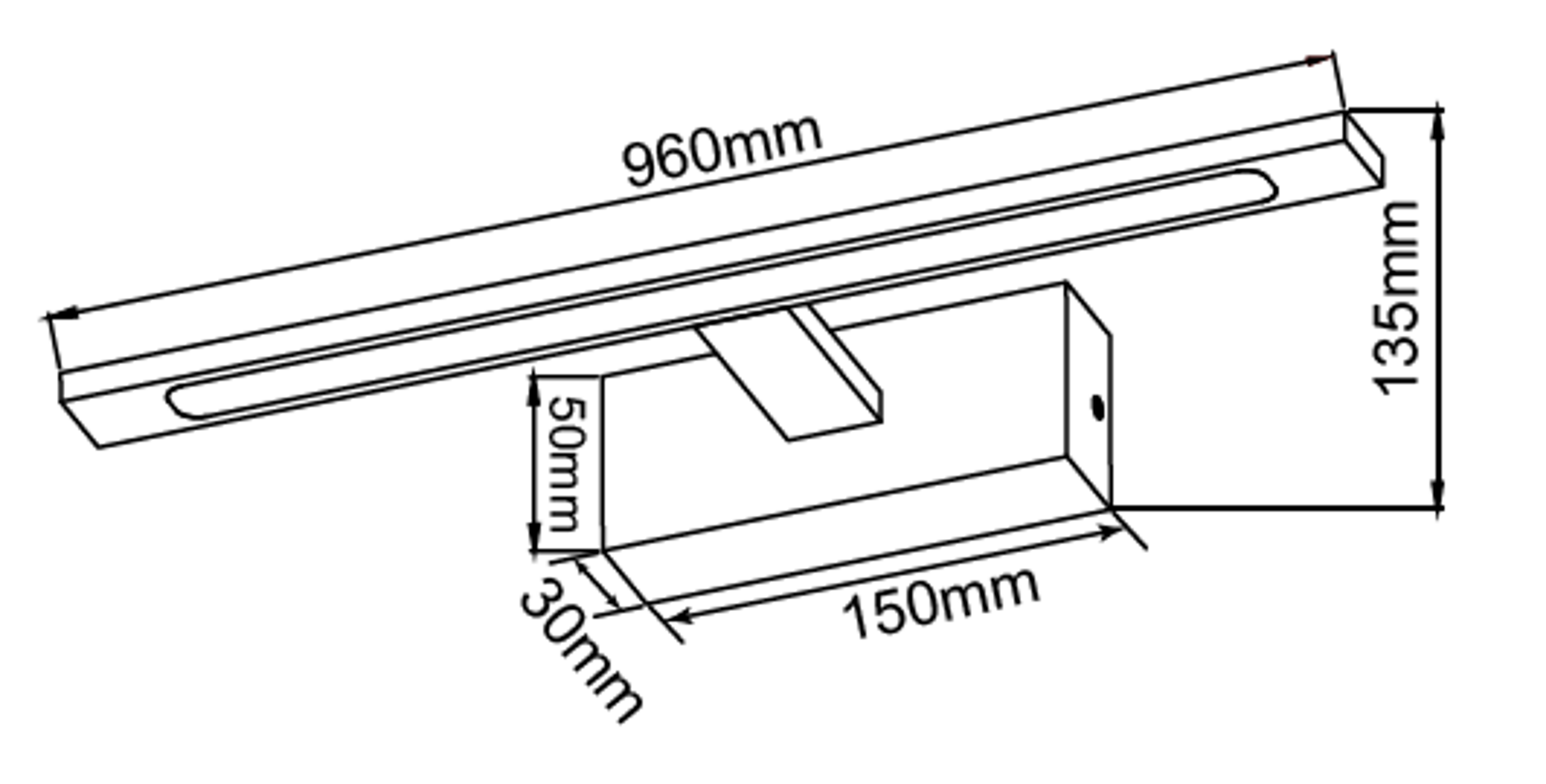 Kinkiet łazienkowy Isla IP44 96 cm czarny LED Light Prestige - 4