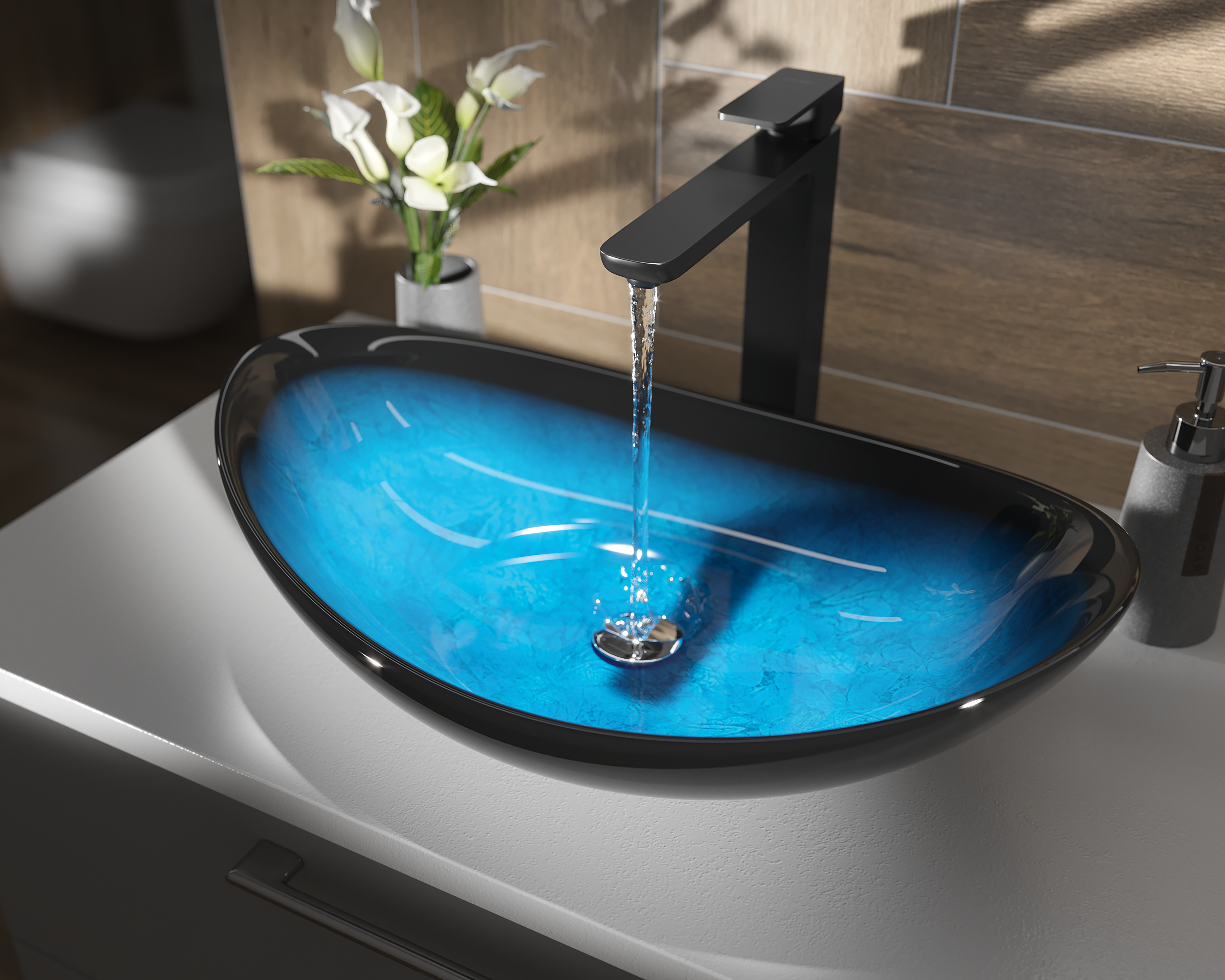 Umywalka szklana nablatowa Lum 02 Evg Trade - 2