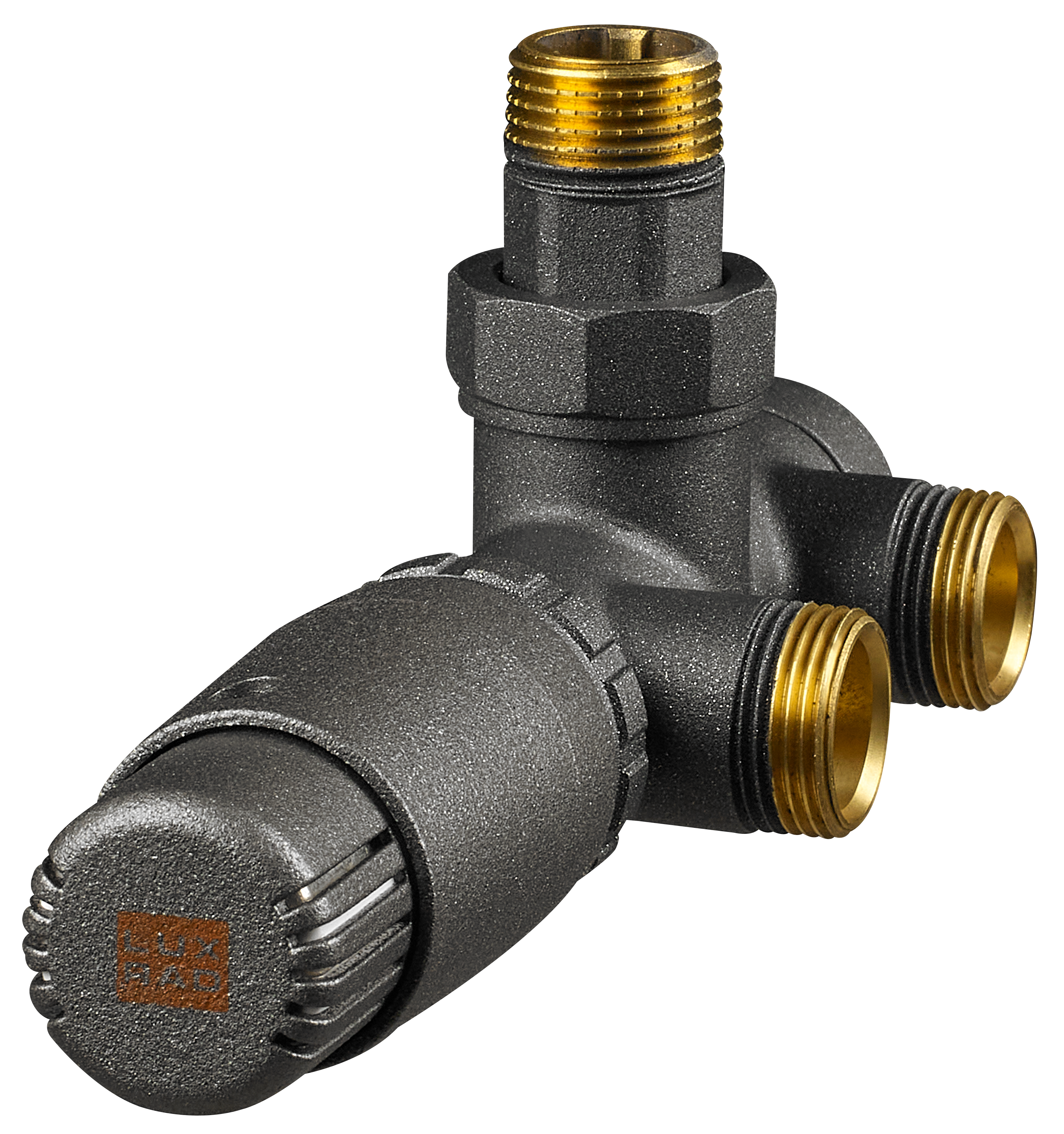 Zespolony zawór 1-otworowy KĄTOWY grafit LUXRAD