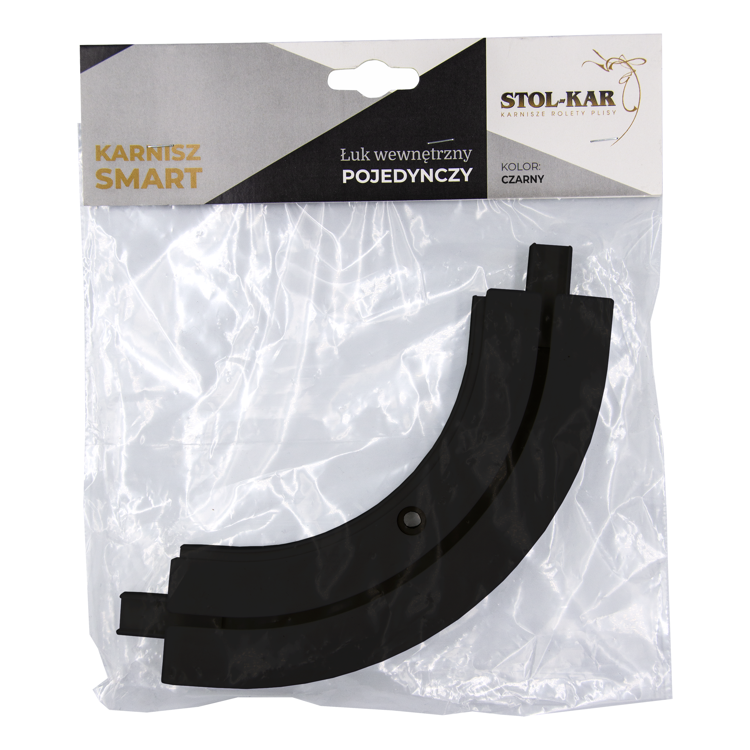 Łuk wewnętrzny do szyny sufitowej 1-torowej 25 cm czarny - 2