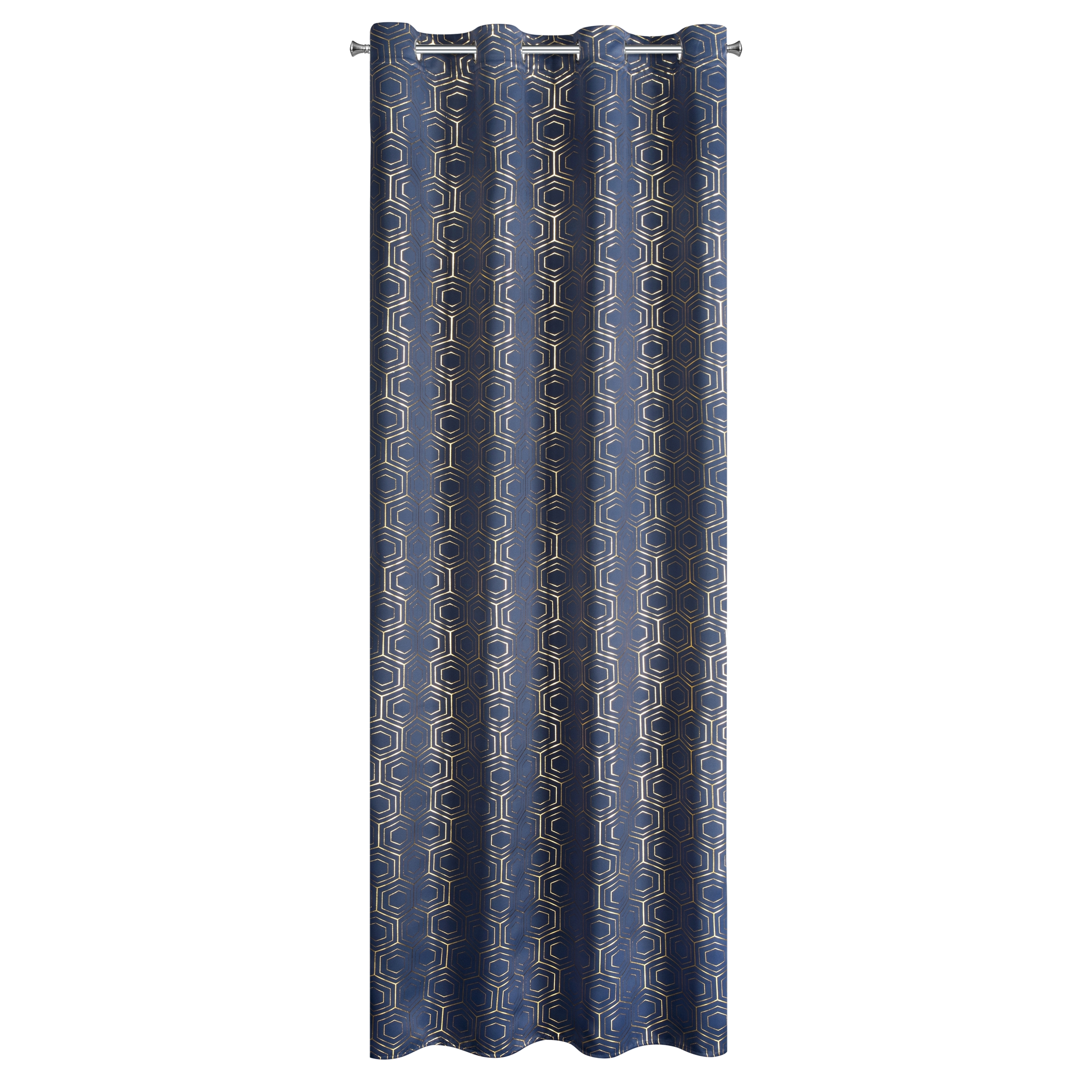 Zasłona zaciemniająca Kaja granatowa 135 x 250 cm na przelotkach